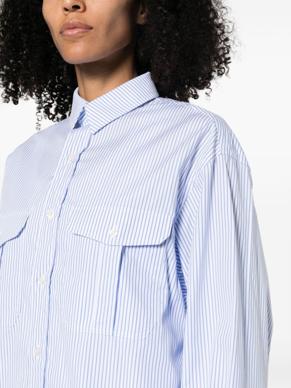 striped cotton shirtdress - 5