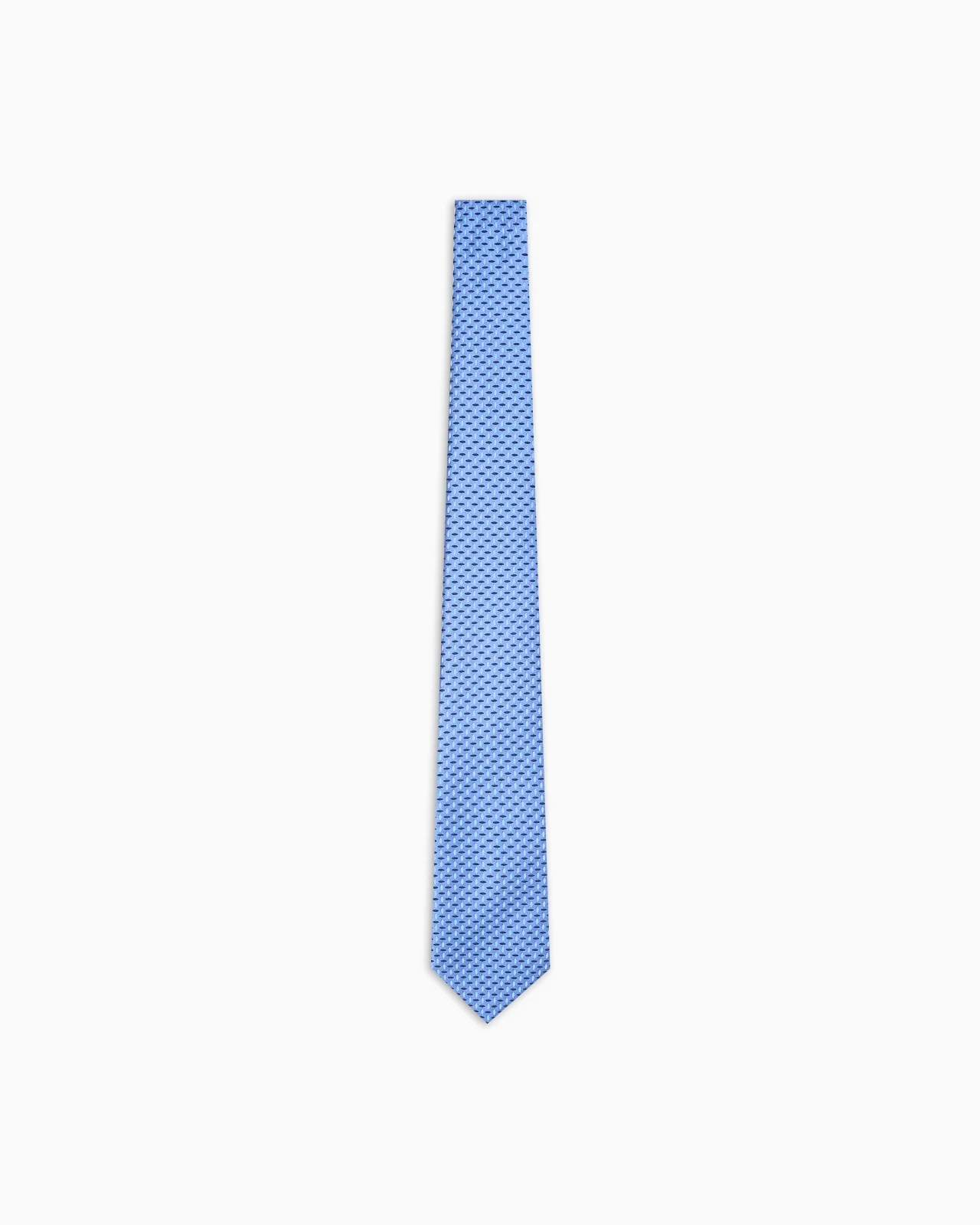 PURE SILK TIE WITH JACQUARD MICRO-PATTERN - 1
