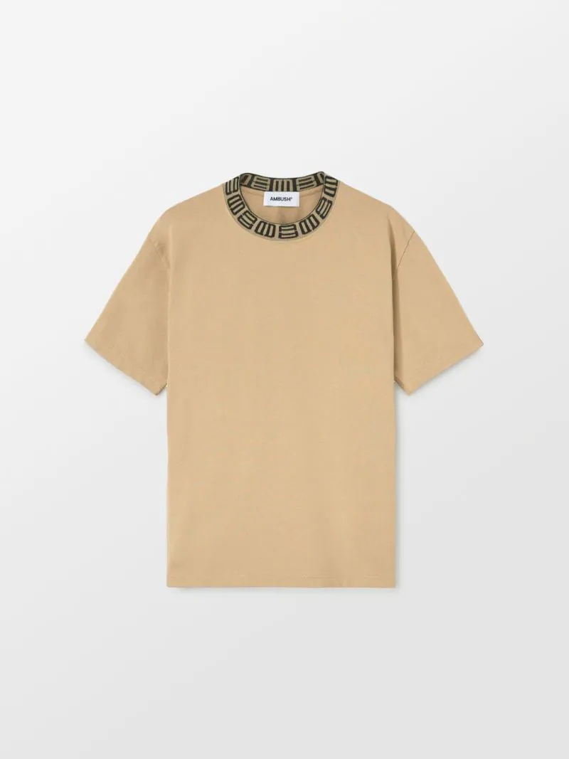 MONOGRAM RIB COLLAR T-SHIRT - 1