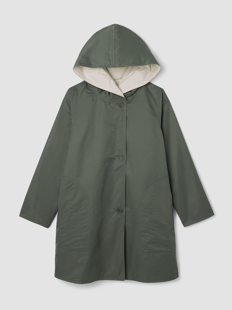 Cotton Nylon Reversible Hooded Coat 1