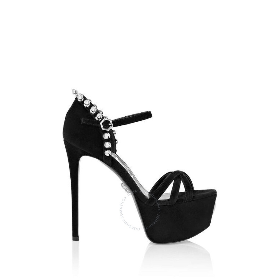 Philipp Plein Suede Stud-Embellished Platform Sandals - 1