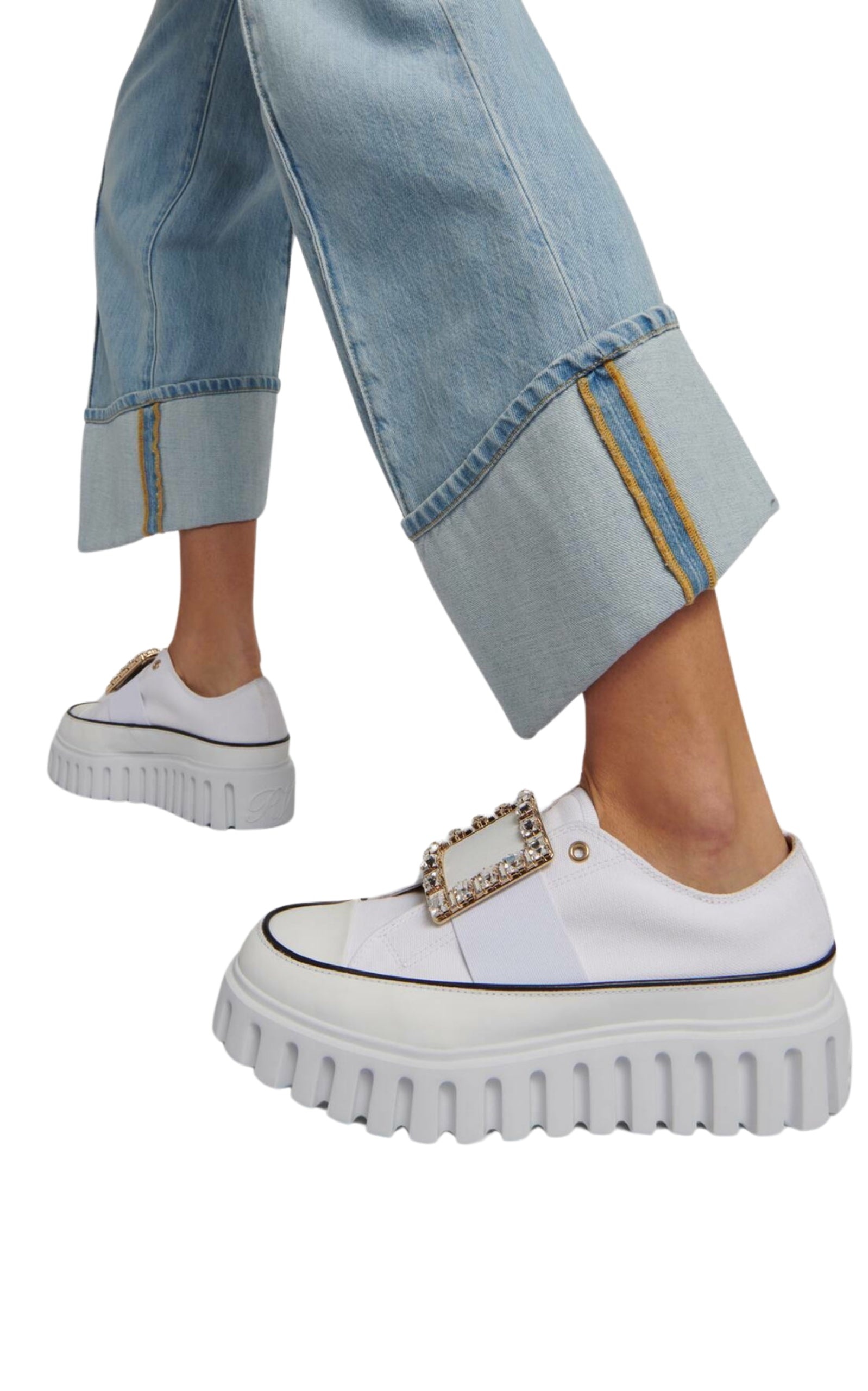 Viv' Go-Thick Embellished Buckle Slip-On Sneakers - 7