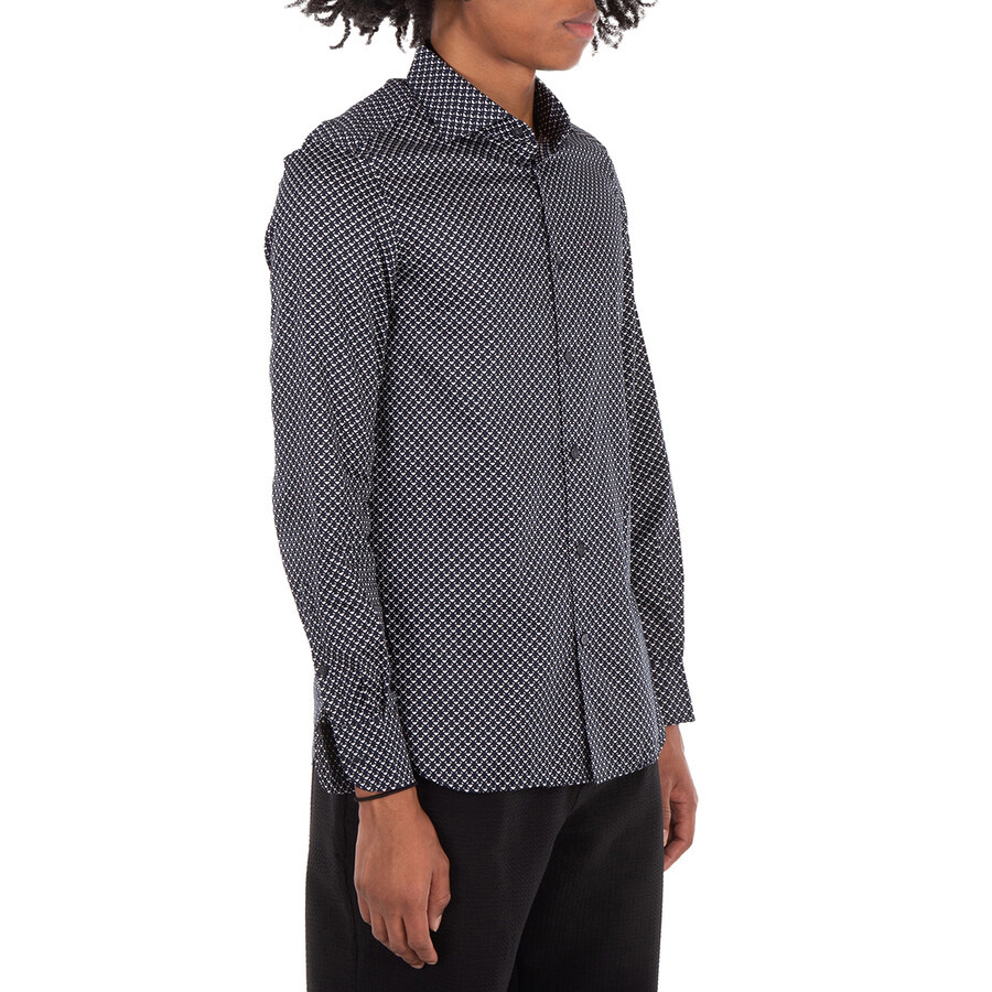 Emporio Armani All-Over Logo Print Cotton Shirt - 4