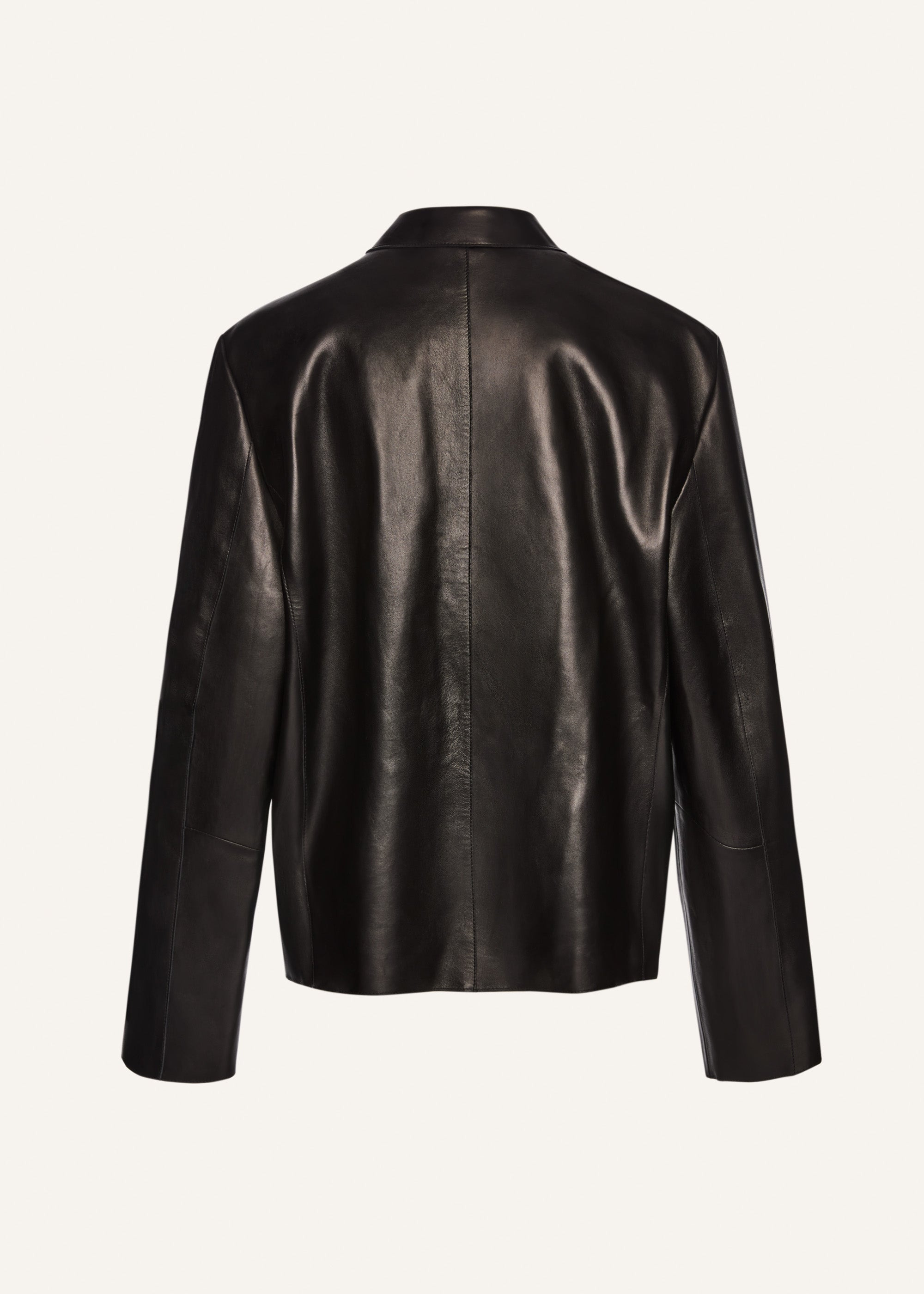 Zip shirt in black leather - 2