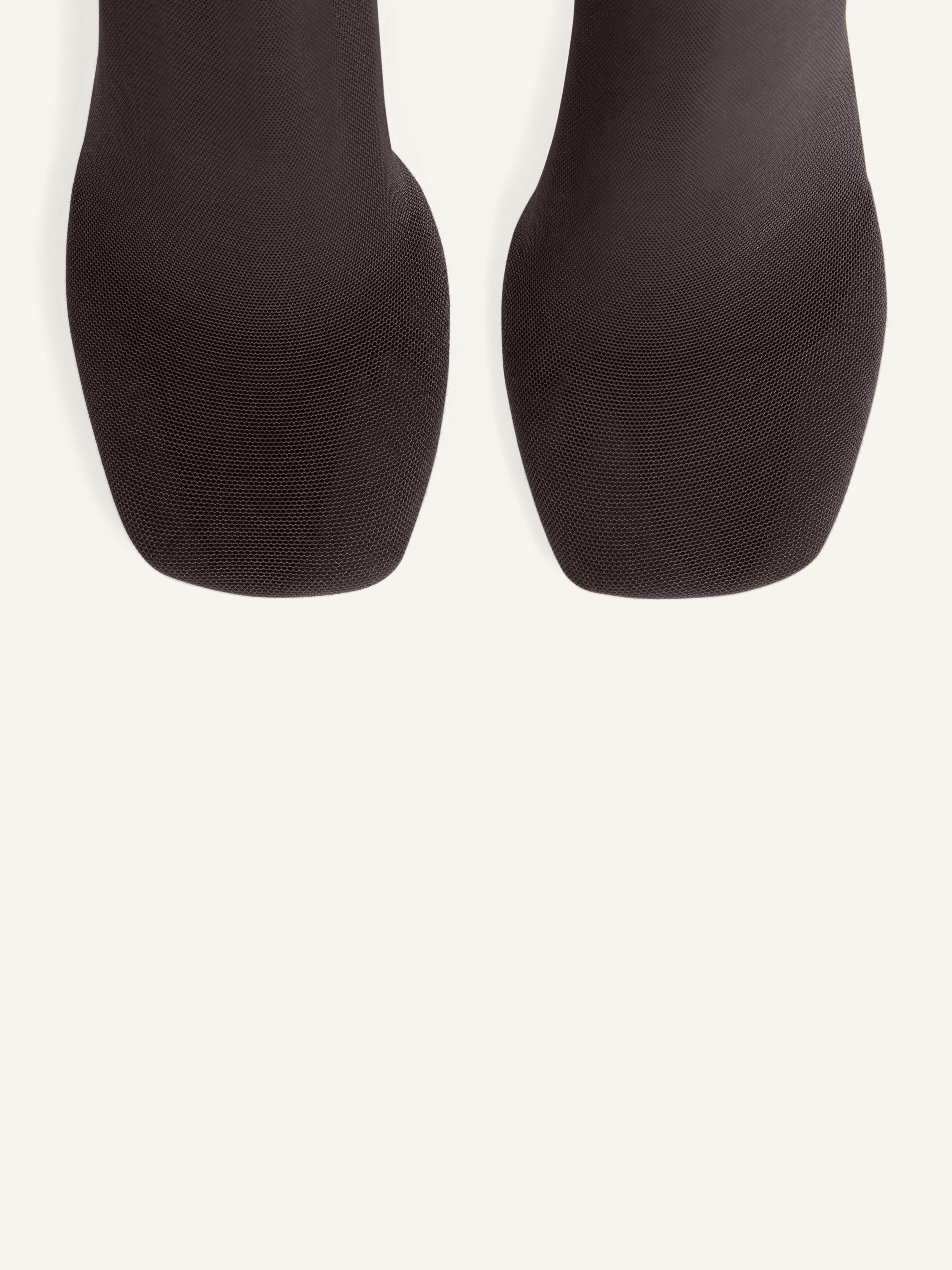 SQUARE TOE MESH THIGH BOOTS - 4