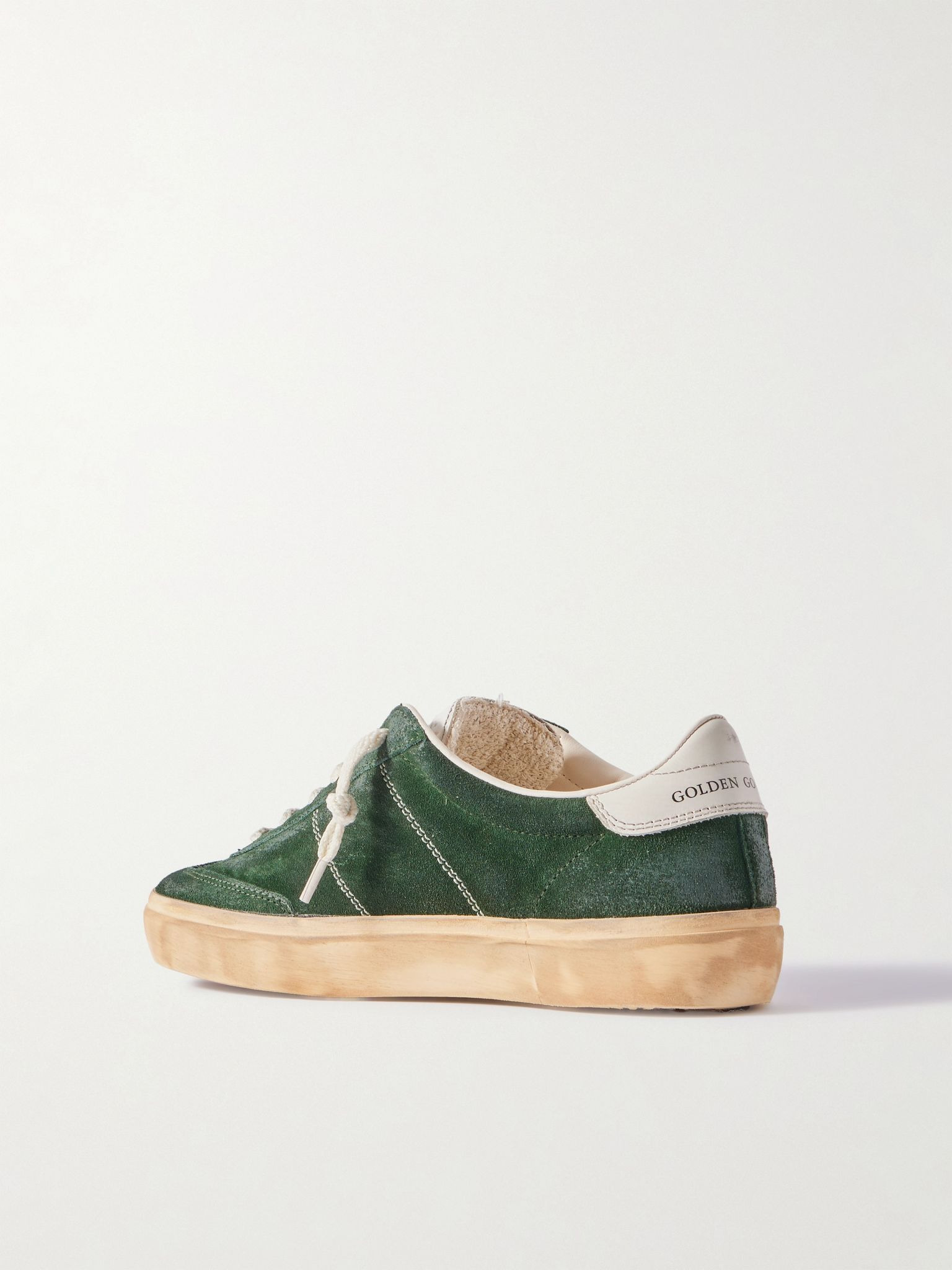 Soul-Star leather-trimmed suede sneakers Green - 3