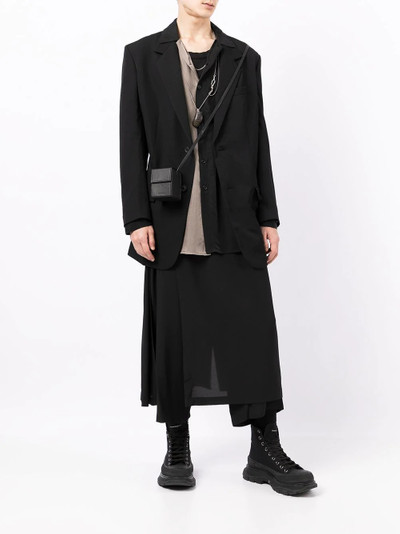 Yohji Yamamoto layered cropped silk trousers outlook