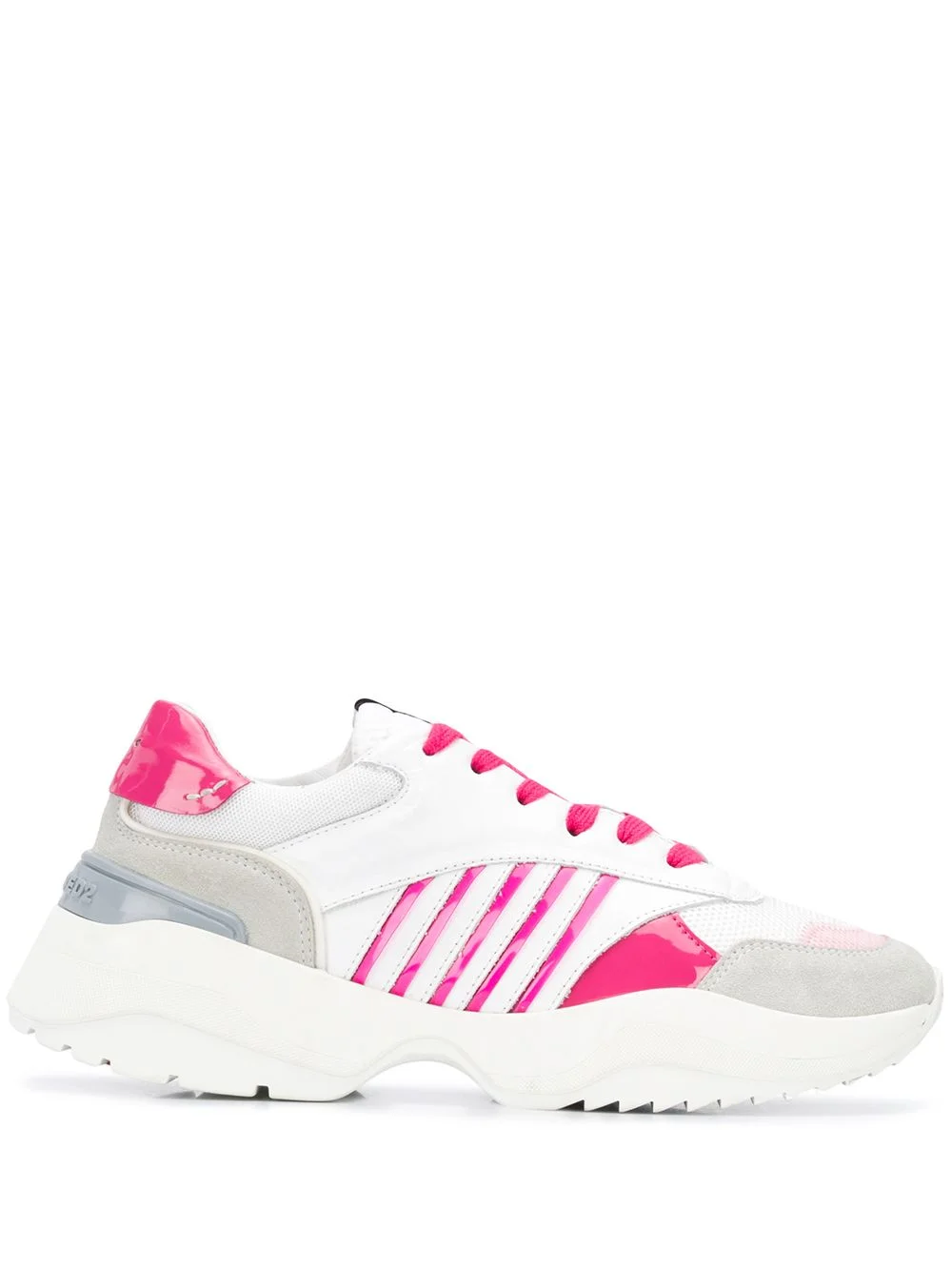 chunky sole striped sneakers - 1