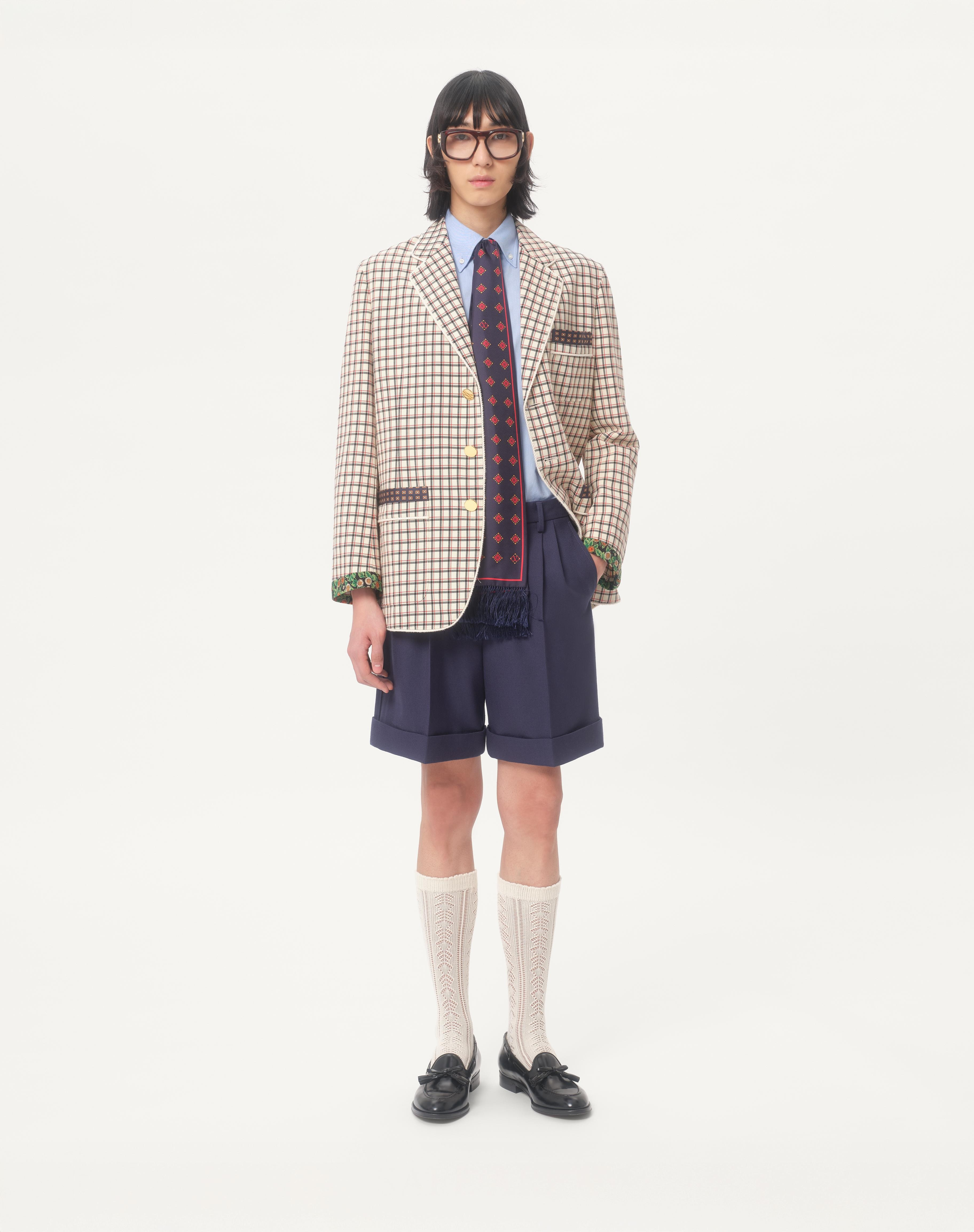 CUFFED WOOL GABARDINE BERMUDA SHORTS - 2