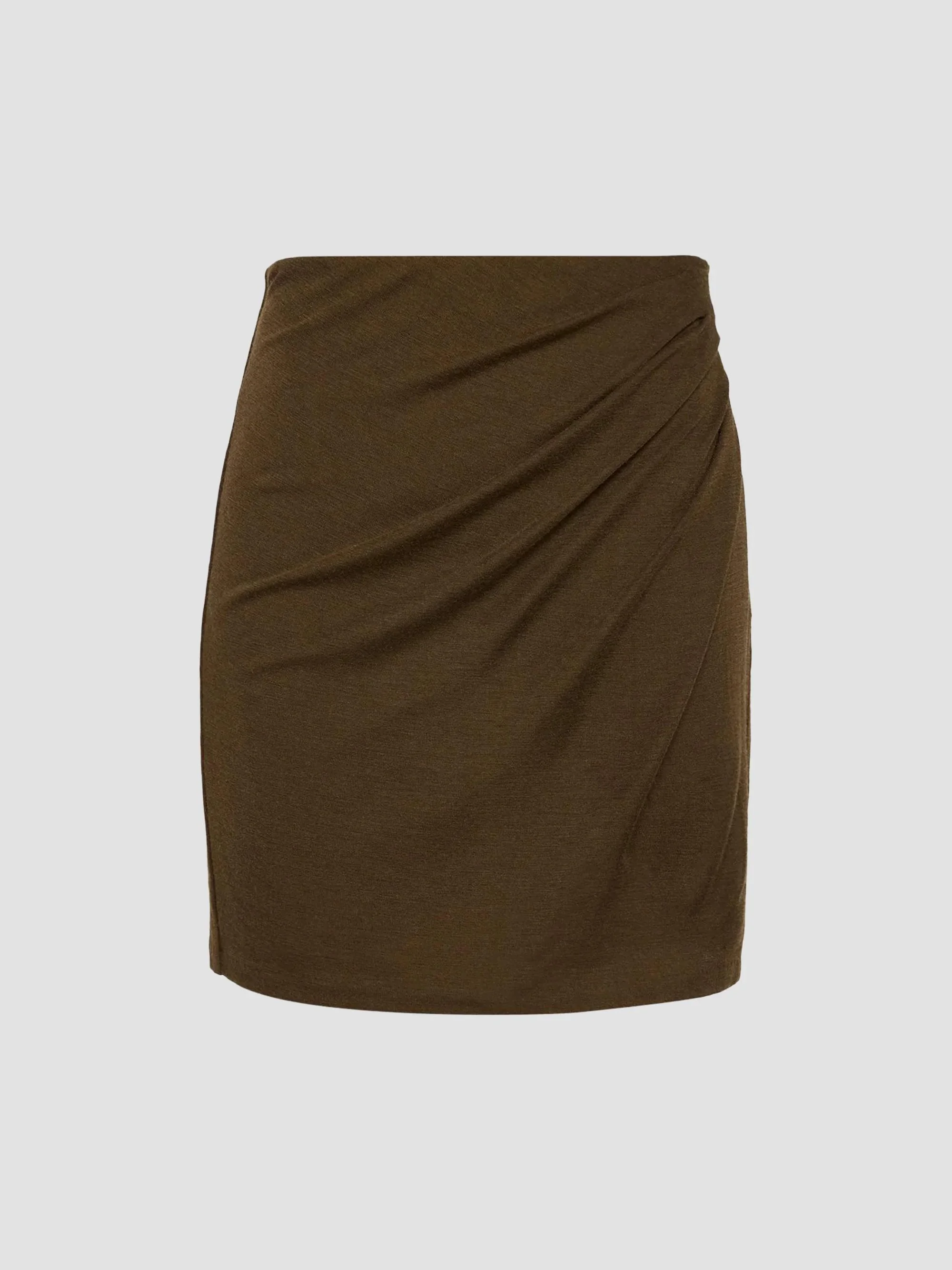Women's Side Drape Mini Skirt - Pinewood - 1