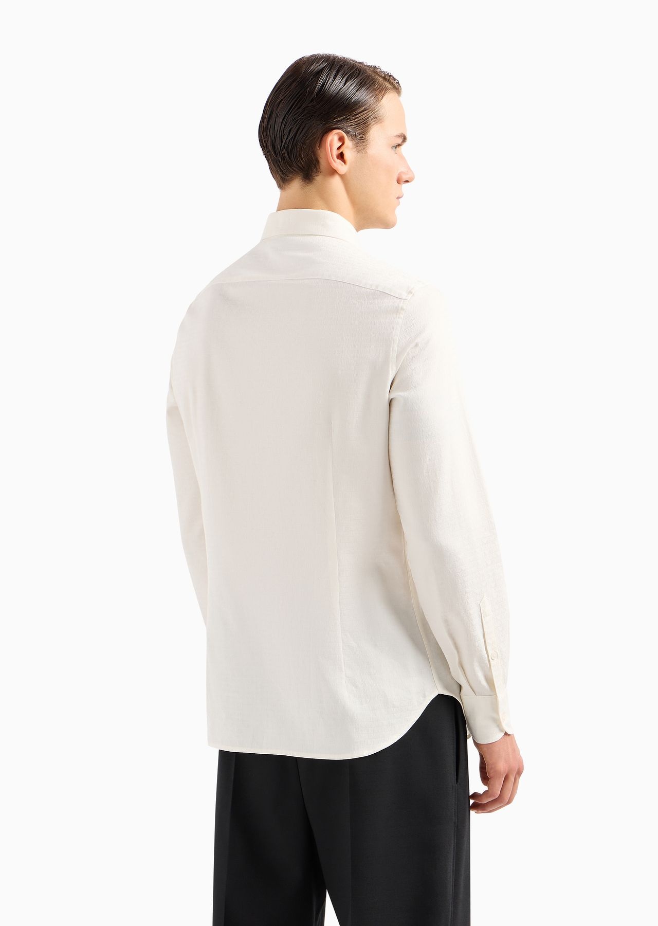 Poplin shirt with embossed EA logo - 3