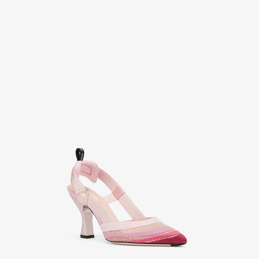 Lilac micromesh high-heeled slingbacks - 2