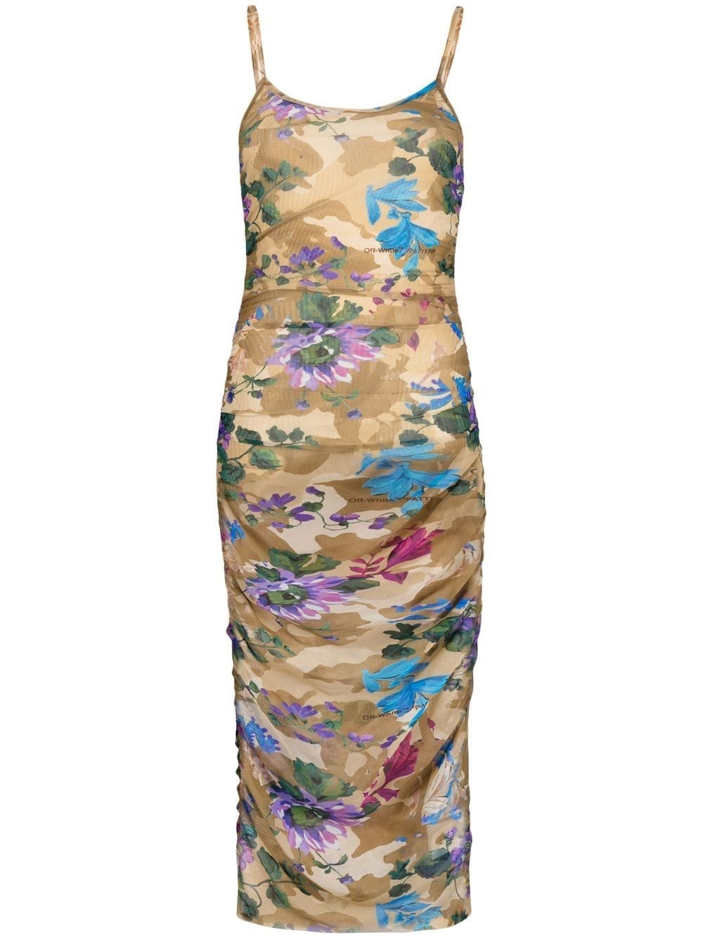 camouflage-print mesh dress - 1