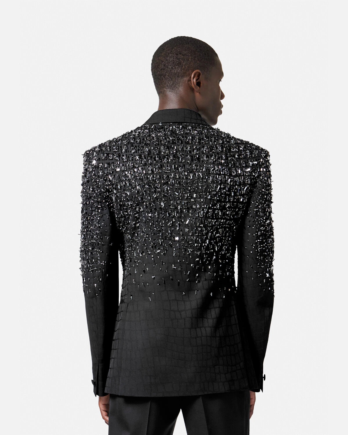 Crystal Croc-Effect Jacquard Blazer - 4