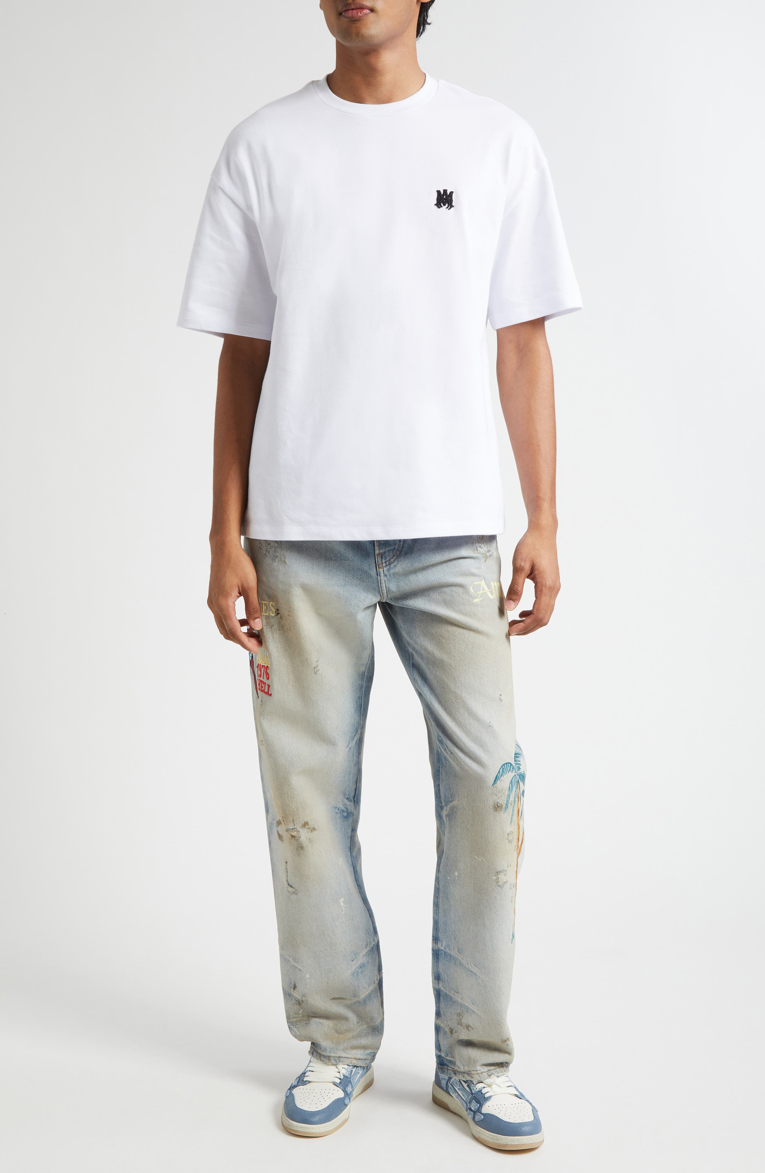 AMIRI MA Skater Embroidered T-Shirt in White at Nordstrom - 2