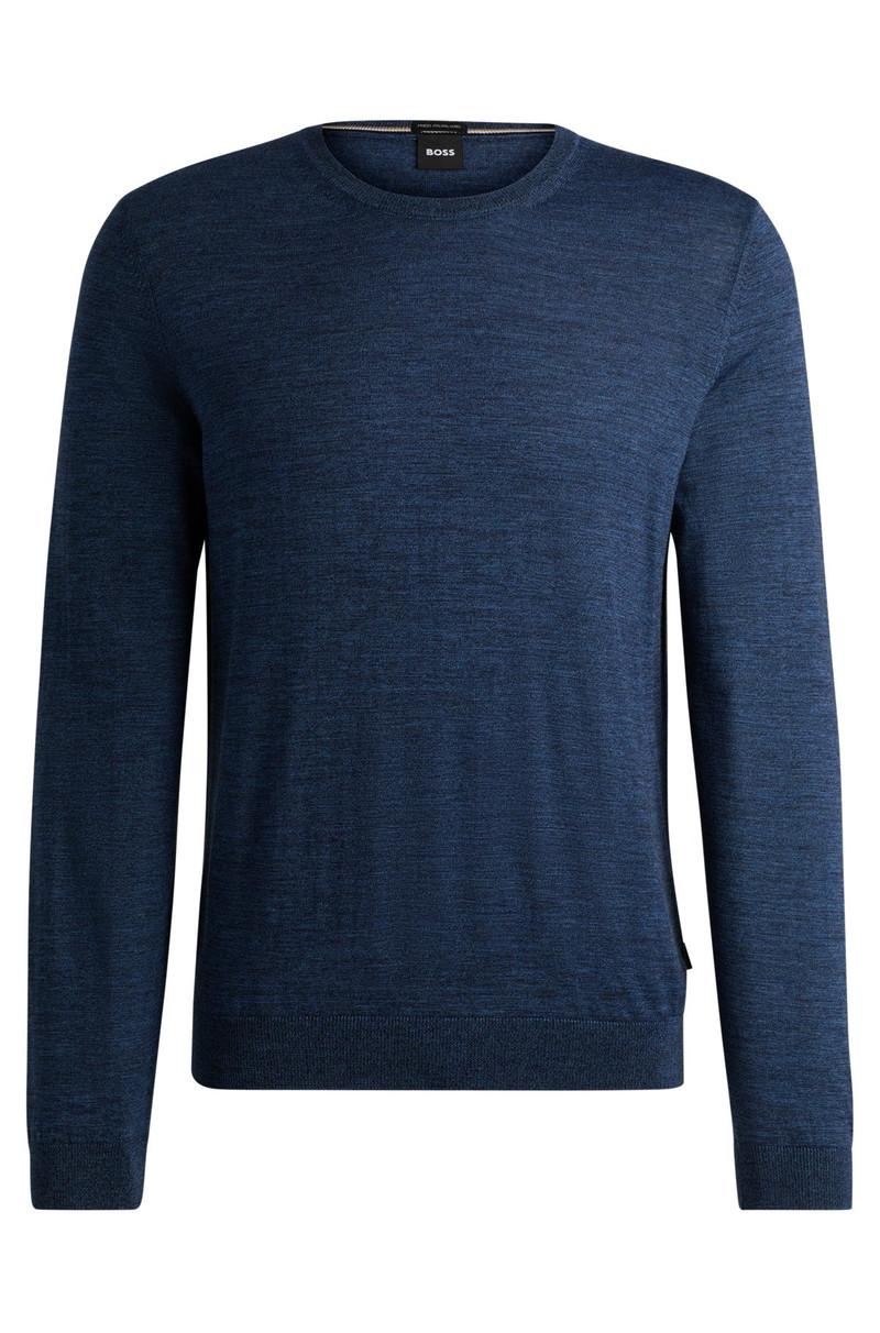 REGULAR-FIT SWEATER IN MERINO WOOL WITH CREW NECKLINE - 1