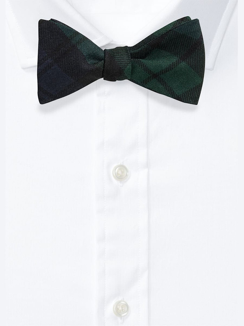 Ralph Lauren Men's Cashmere and Silk Black Watch Tartan Bow Tie outlook