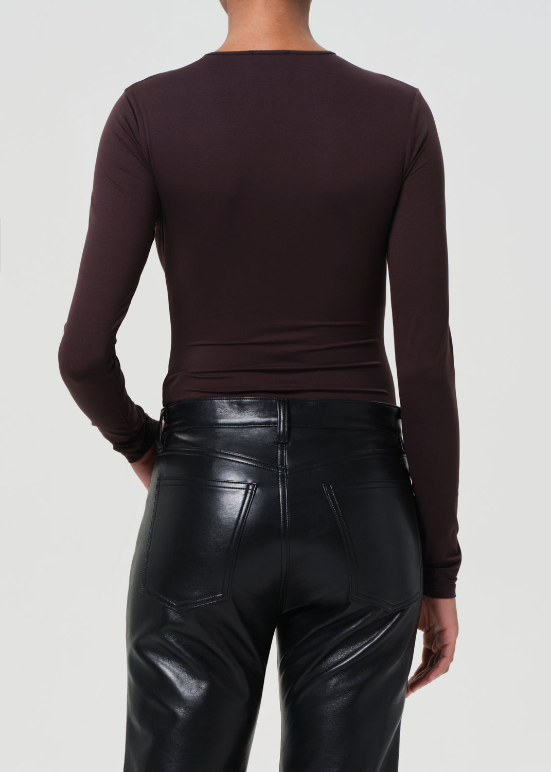 AURA LONG SLEEVE BODYSUIT IN CHOCOLATE - 3