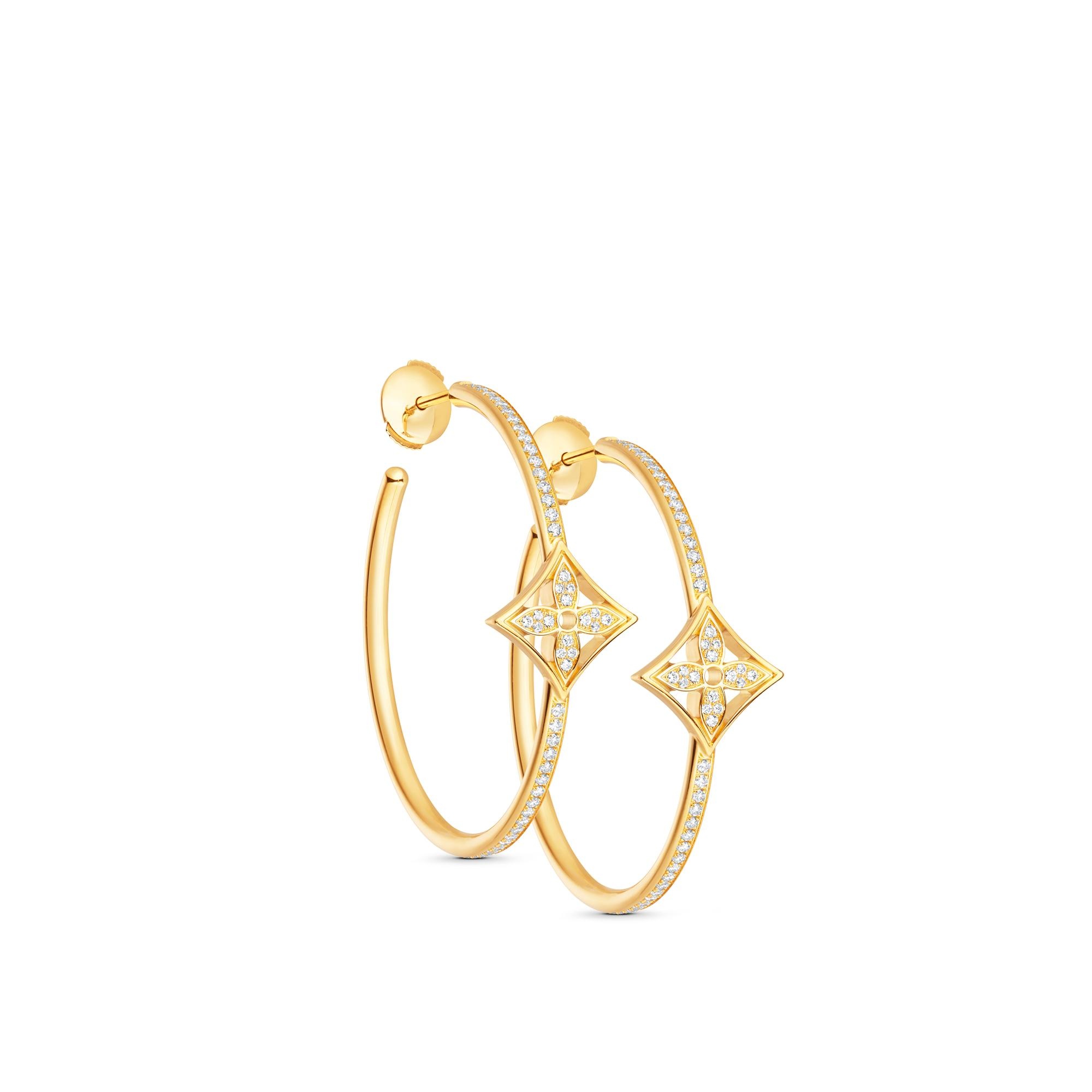 Idylle Blossom Hoops, Yellow Gold And Diamonds - 1