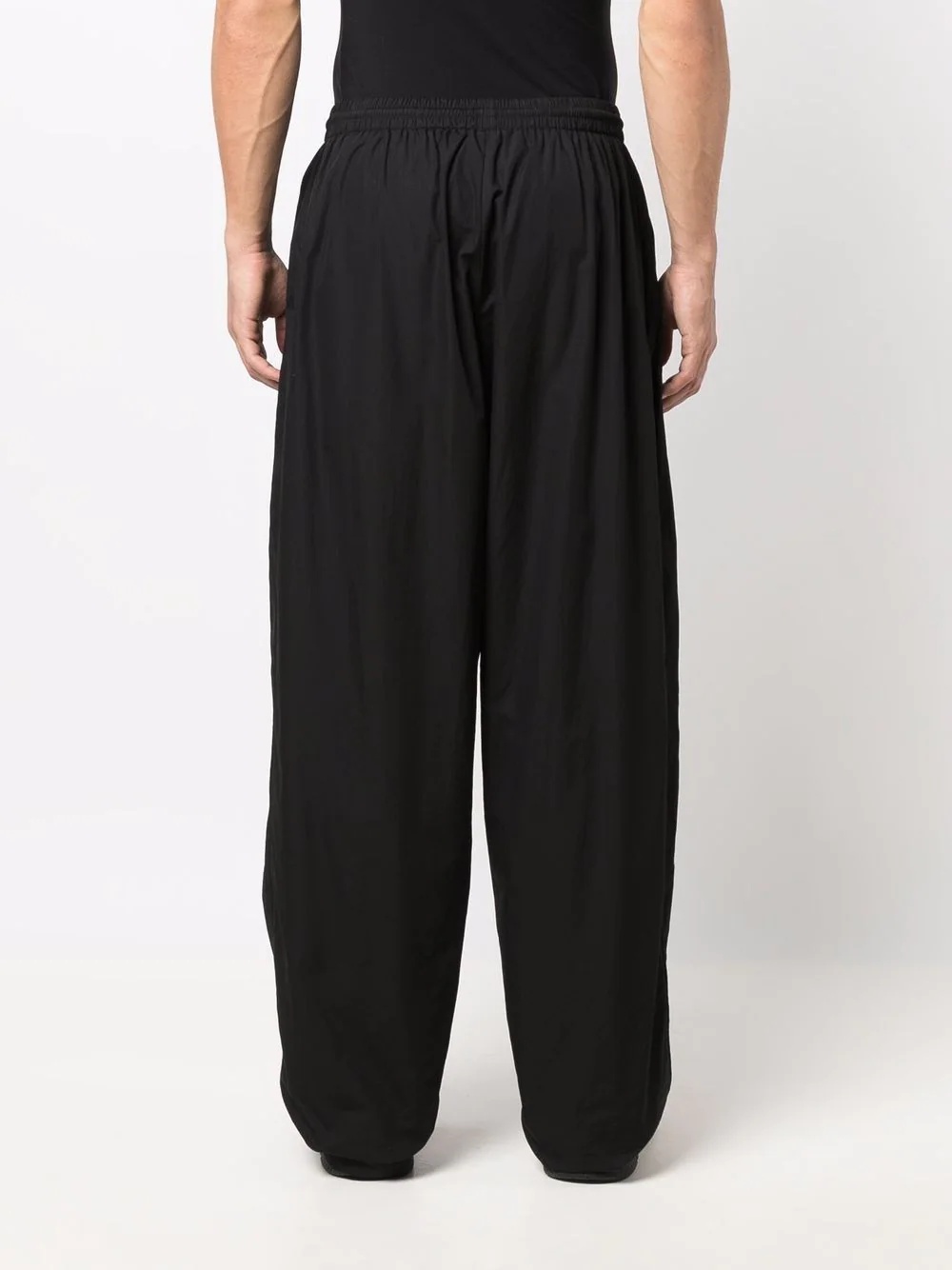 elasticated-waistband wide-leg trousers - 4