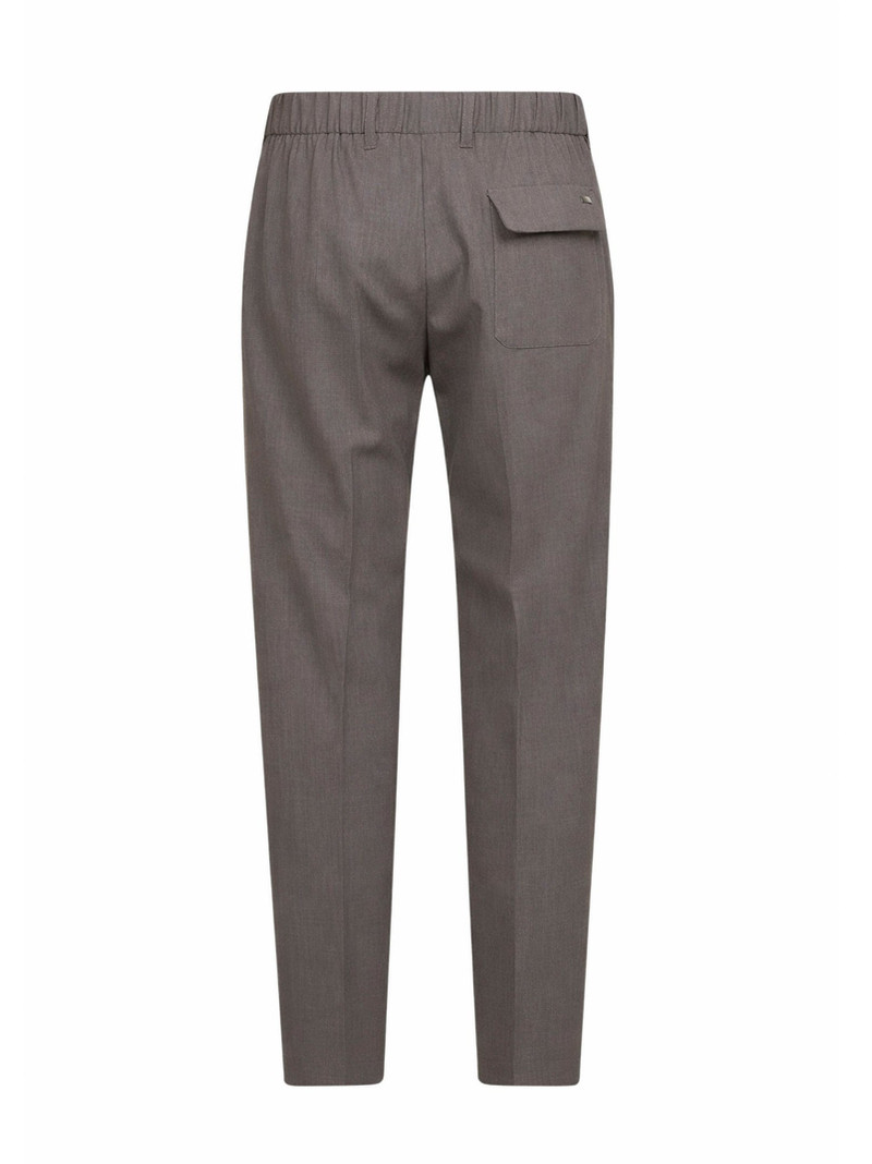 Herno Dove grey two-way stretch wool canvas trousers outlook