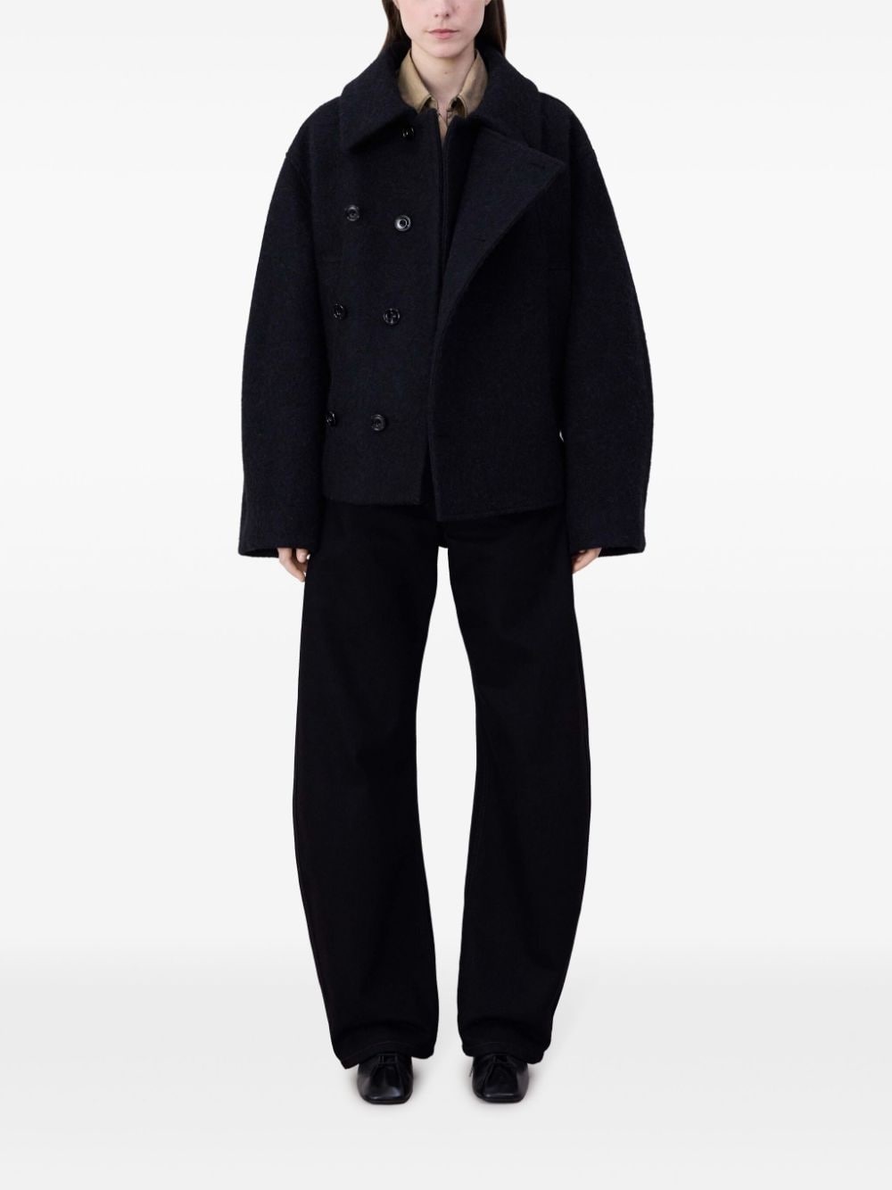 cropped asymmetrical belted coat - 2