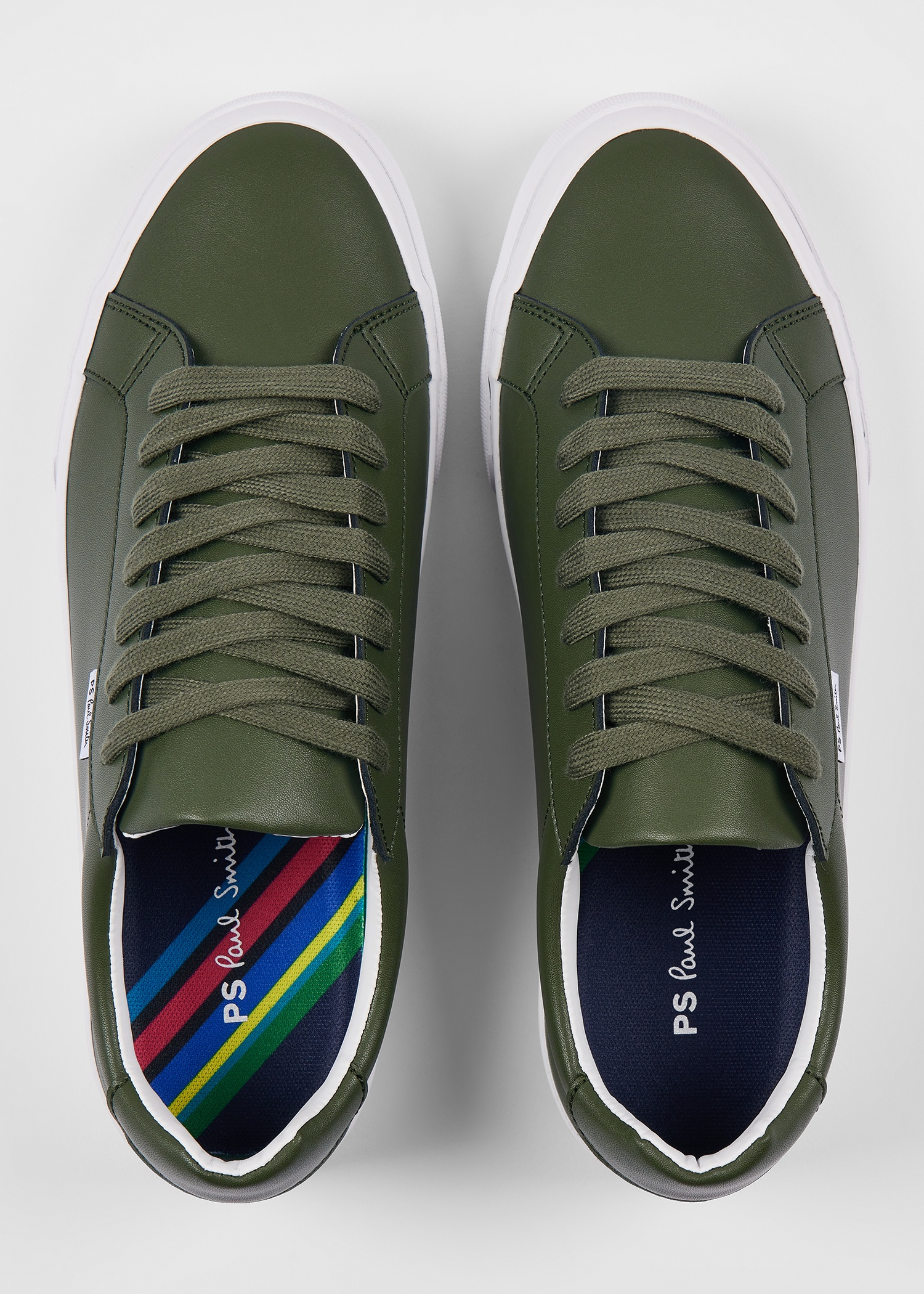 Khaki Coated Leather 'Amos' Trainers - 5