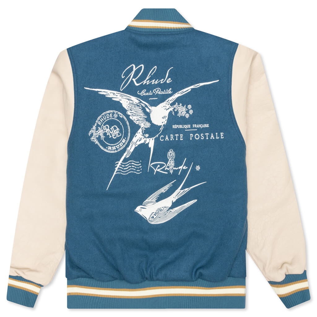 SPARROW VARSITY JACKET - SLATE/CREAM - 2