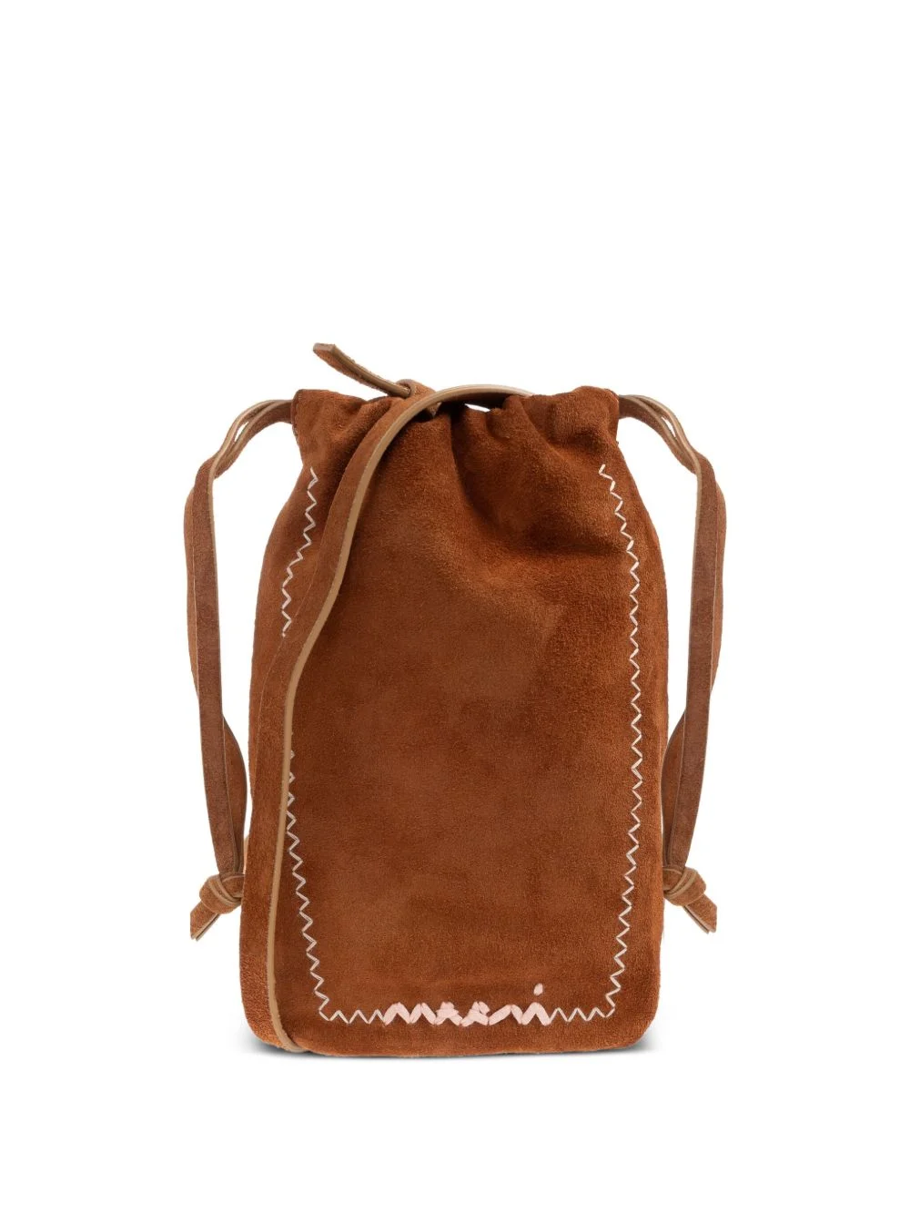 drawstring suede-leather cross body bag - 1