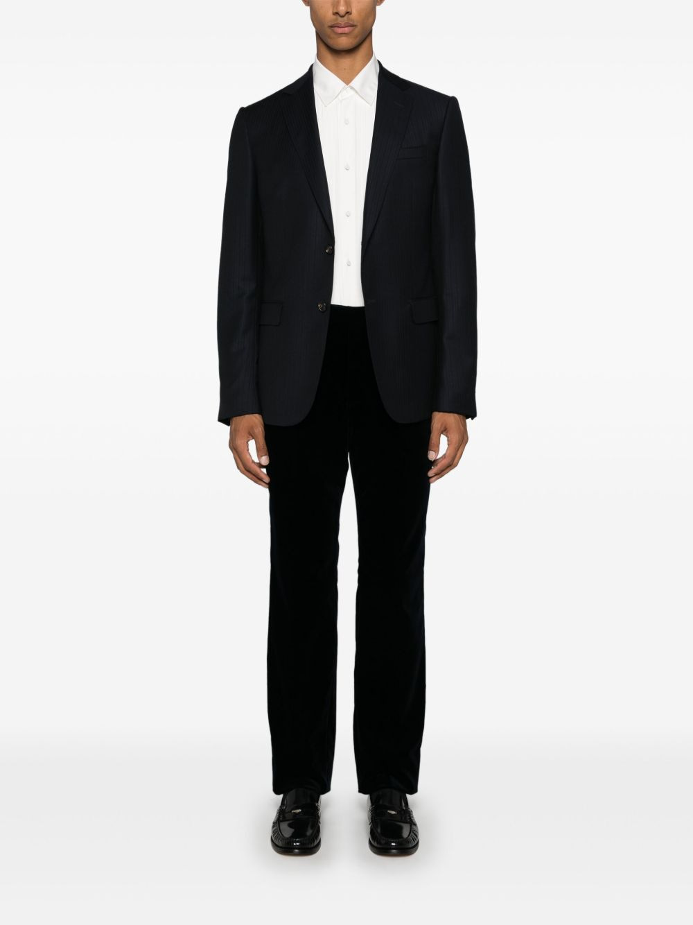 mid-rise tailored velvet trousers - 2