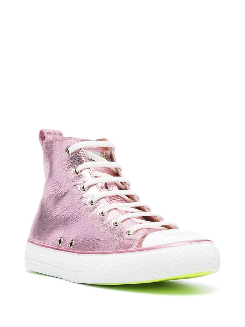 PHILIPP PLEIN Megastar laminated high-top sneakers outlook