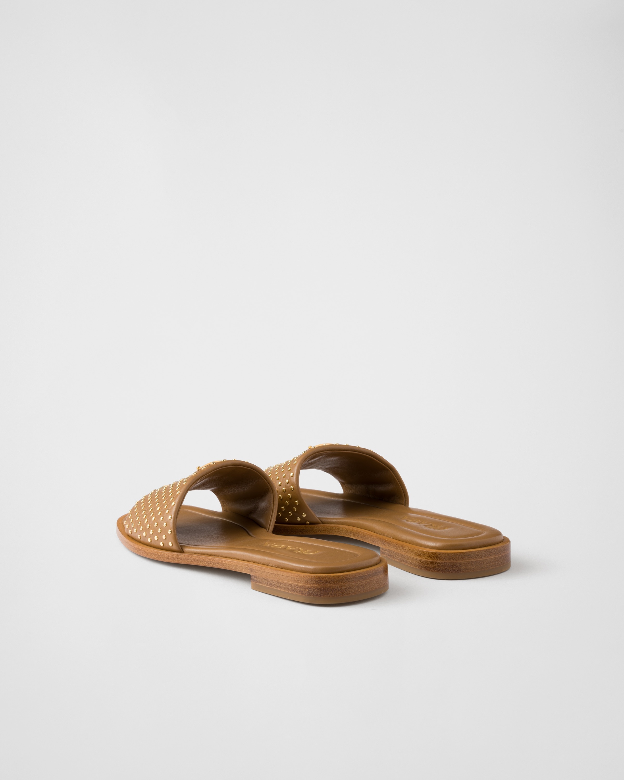 Nappa leather slides with studs - 4