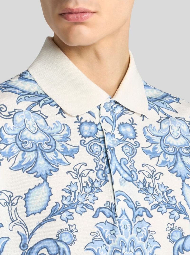 Etro COTTON POLO SHIRT WITH PRINT outlook