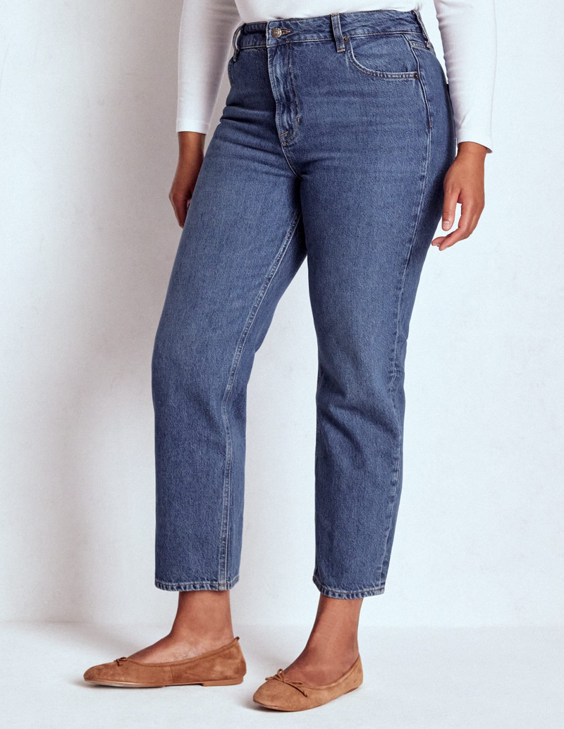 High Rise Straight Leg Jeans-Mid Vintage 11