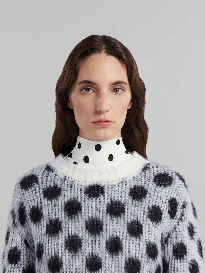 Marni WHITE MOHAIR JUMPER WITH POLKA DOTS | REVERSIBLE