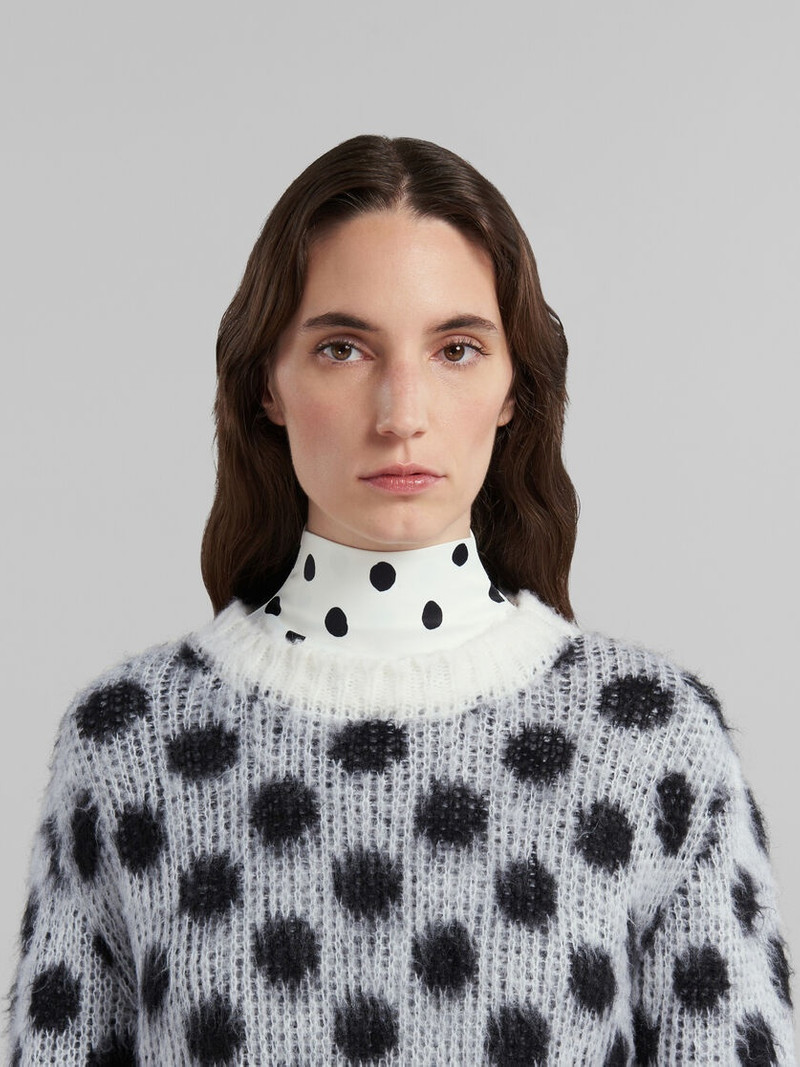 WHITE MOHAIR JUMPER WITH POLKA DOTS 4
