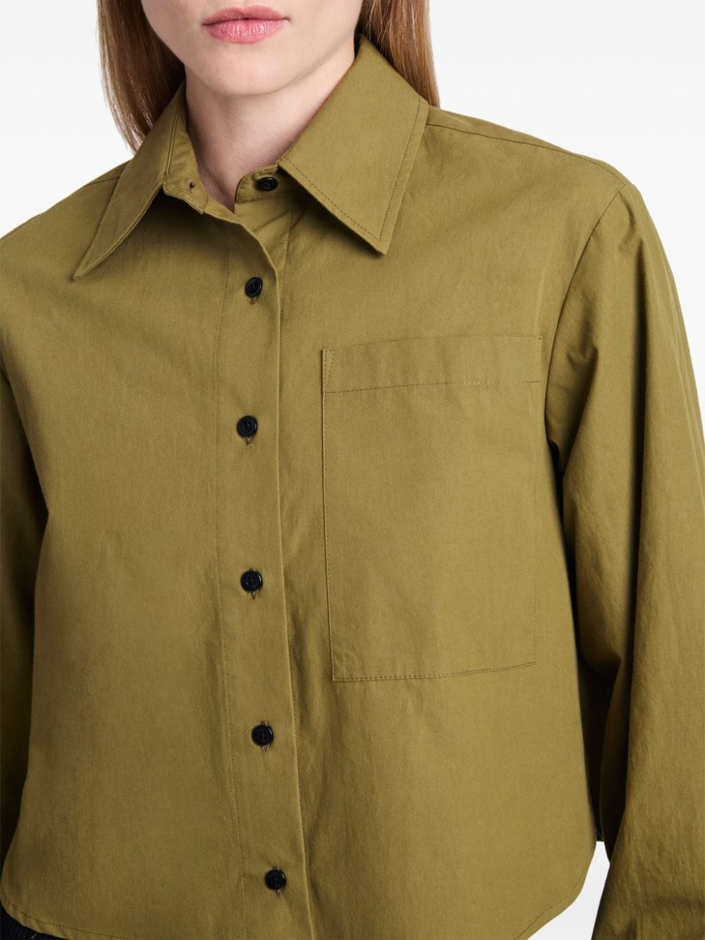 long-sleeve poplin cropped shirt - 6