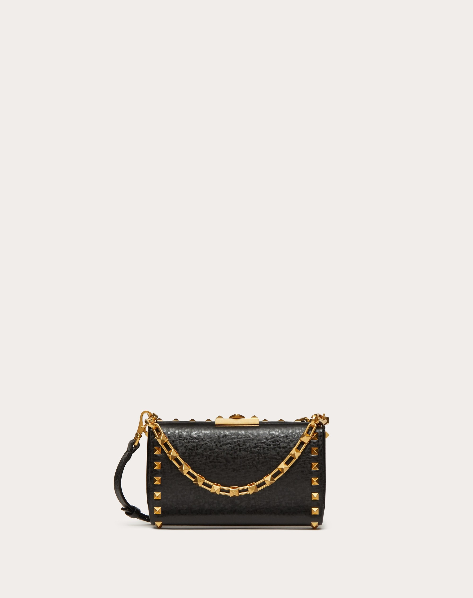 ROCKSTUD GRAINY CALFSKIN CLUTCH - 1
