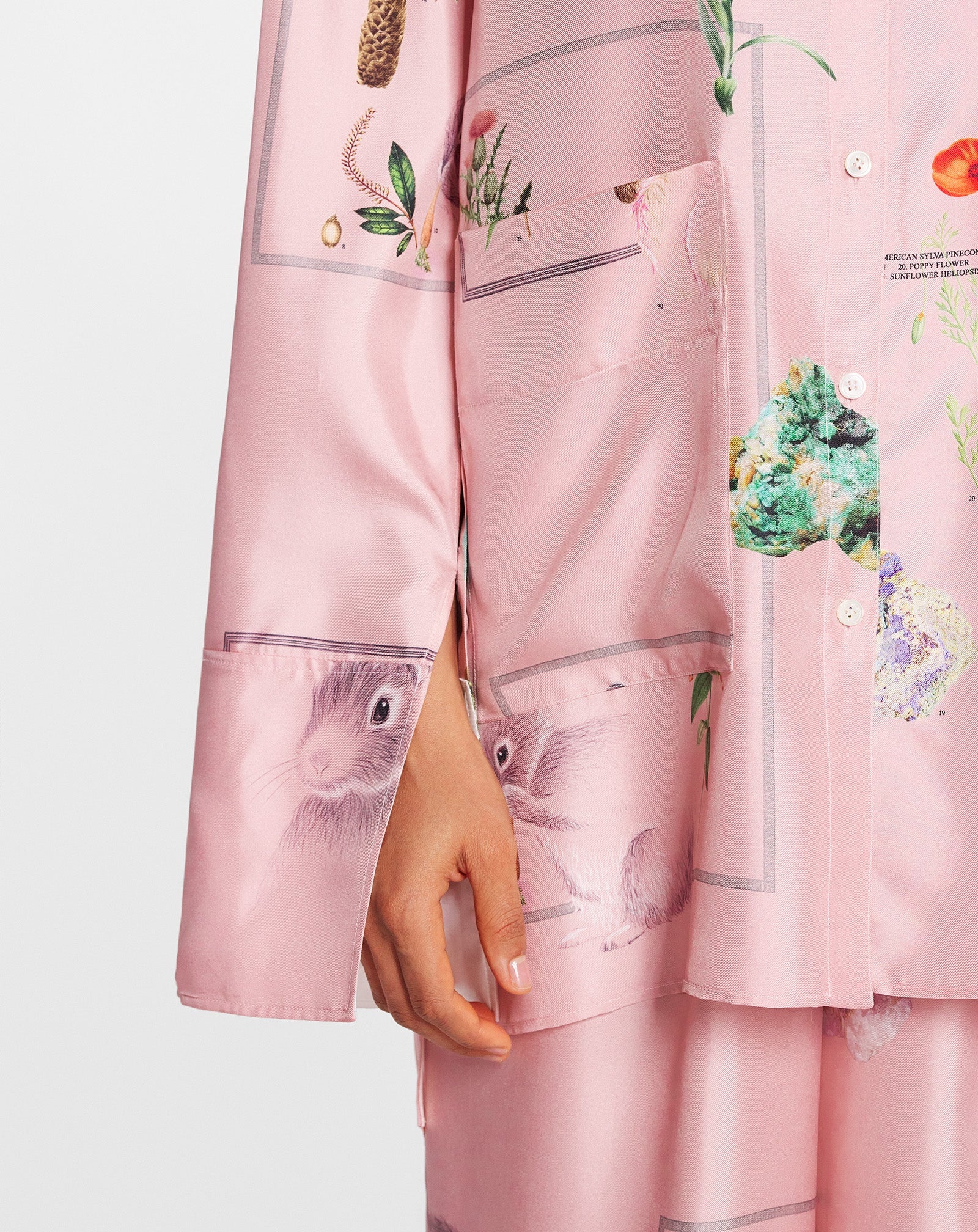 BOTANICAL PRINT LONG SLEEVE OVERSIZED RELAXED SHIRT - 5