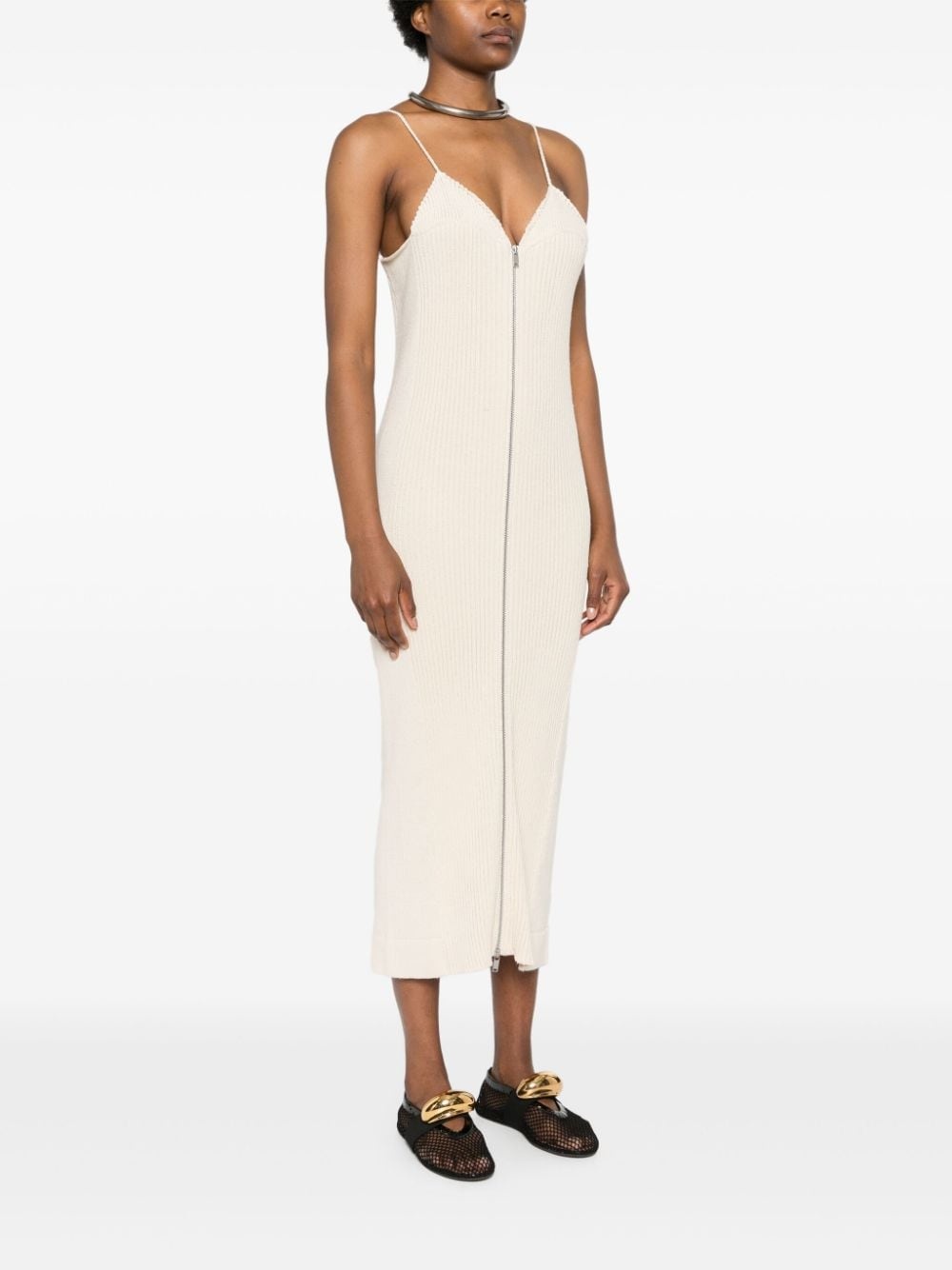 ribbed-knit cotton maxi dress - 3