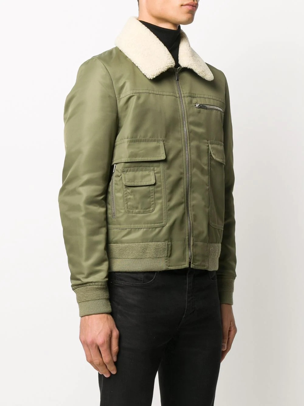 shearling-collar jacket - 3