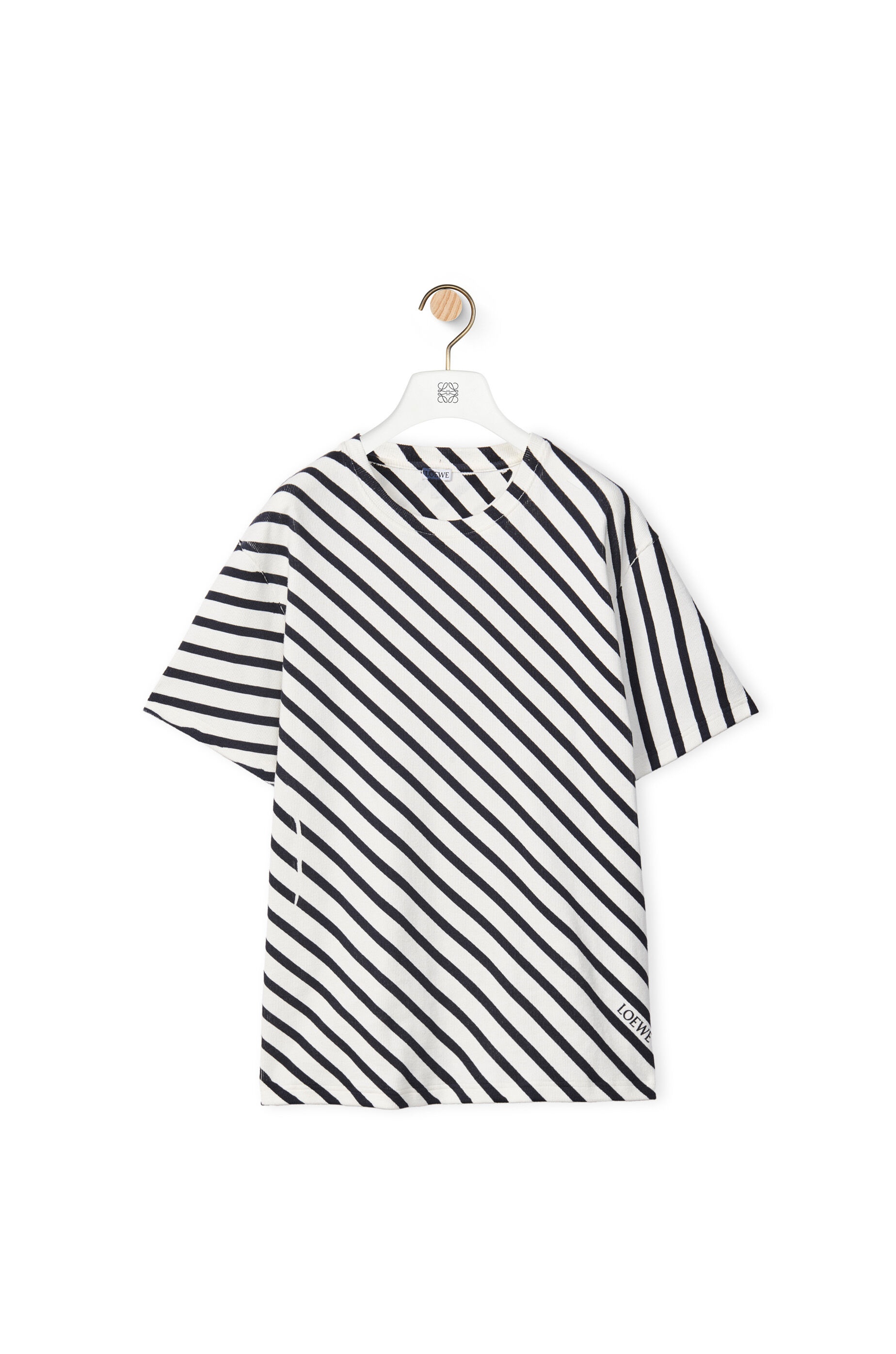 Diagonal stripe T-shirt in cotton - 1