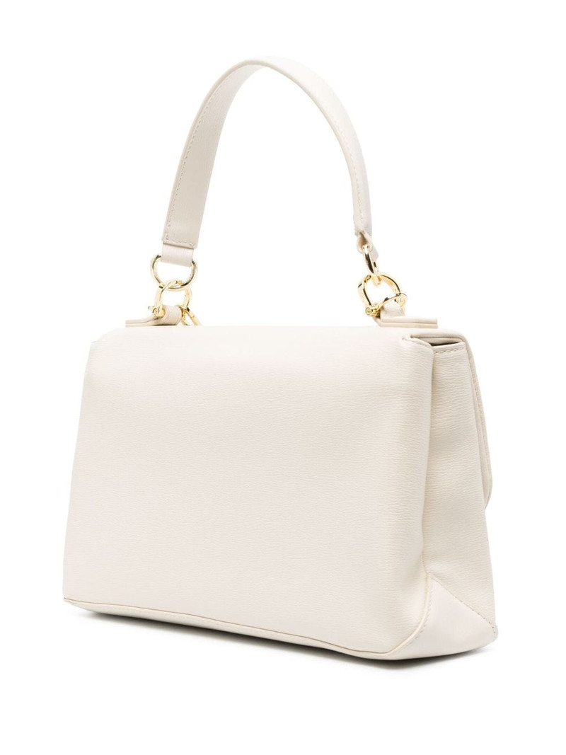 logo-lettering faux leather tote bag 4
