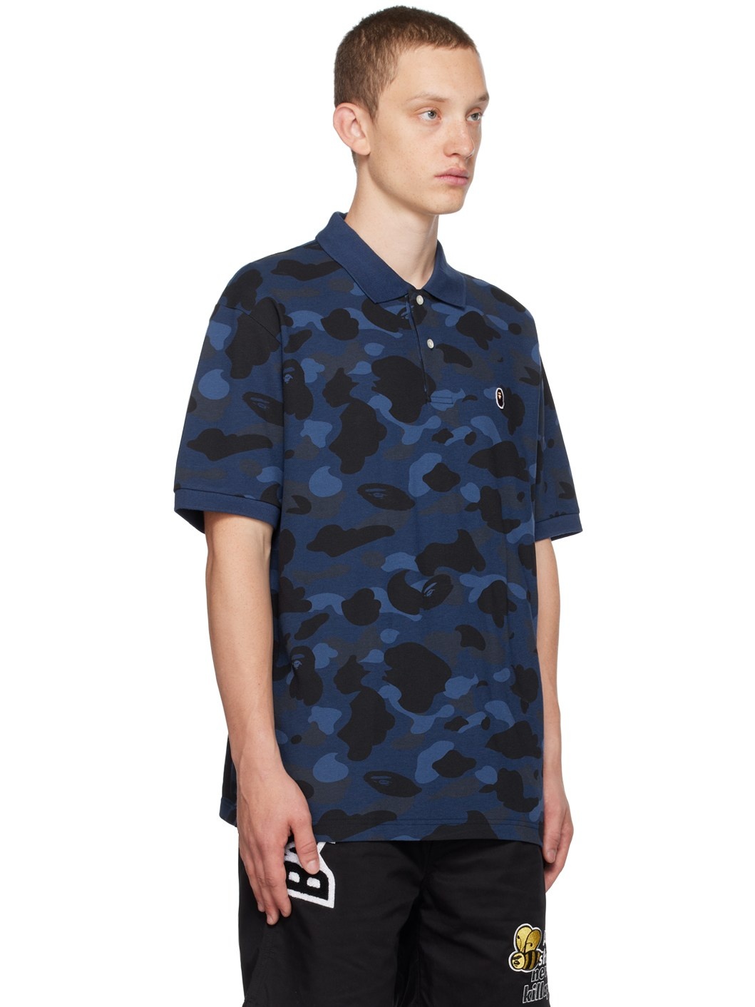 Navy Color Camo Ape Head Polo - 2