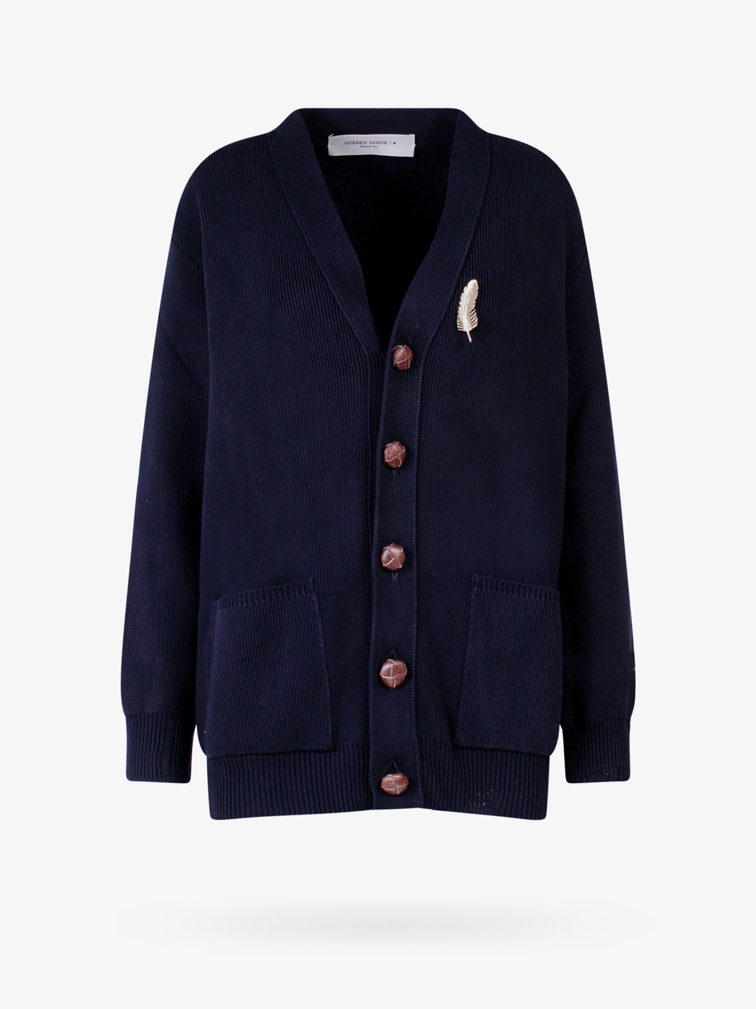 Golden Goose Deluxe Brand Cotton Cardigan With Brooch Detail - 1
