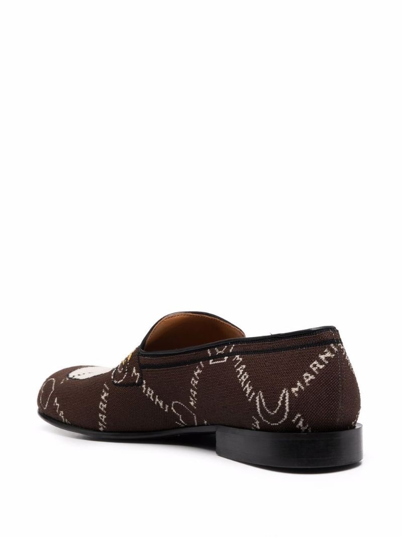 monogram-knit loafers - 3