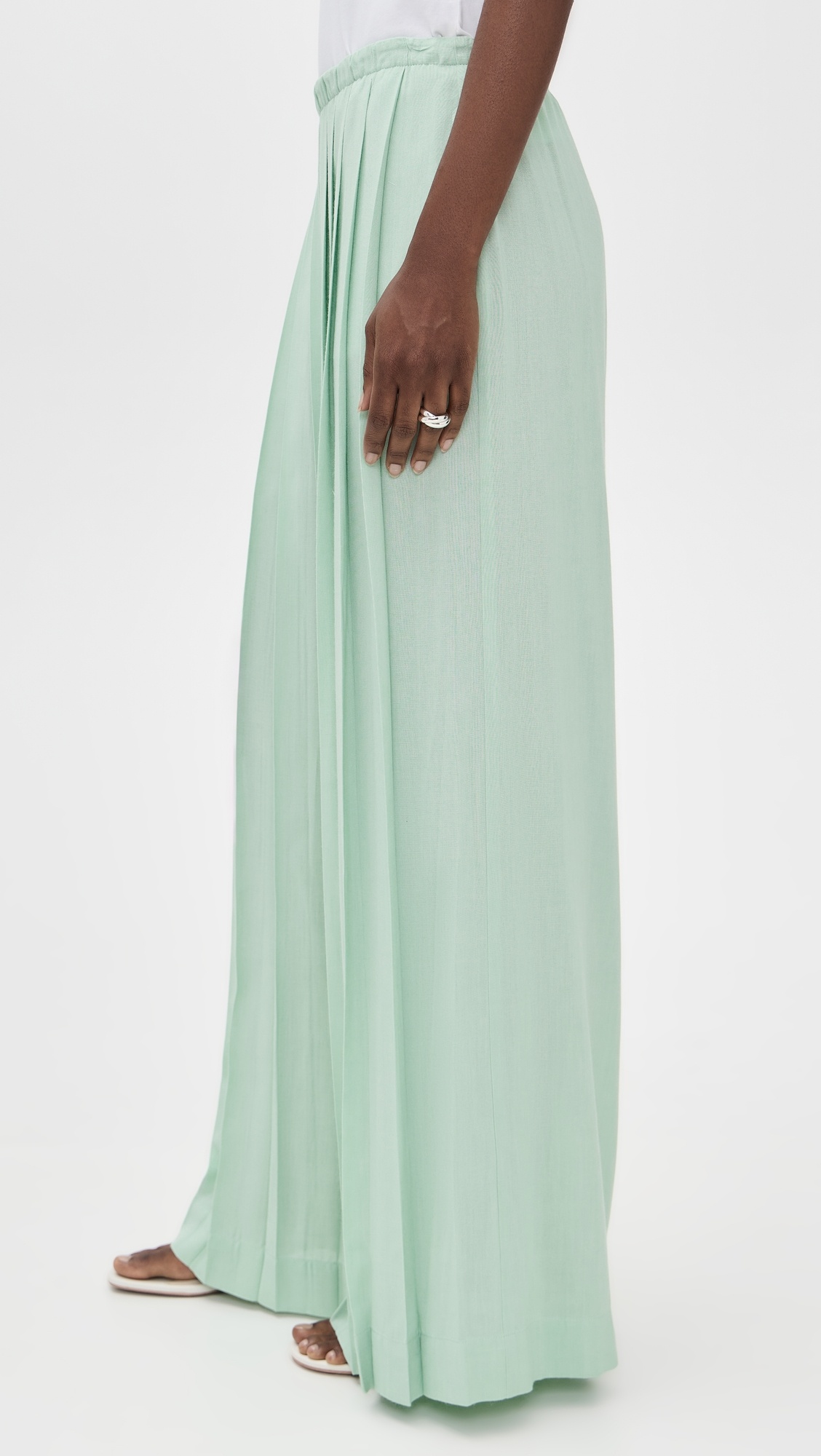 Jenna Pleated Wide Leg Pull On Pants - 3