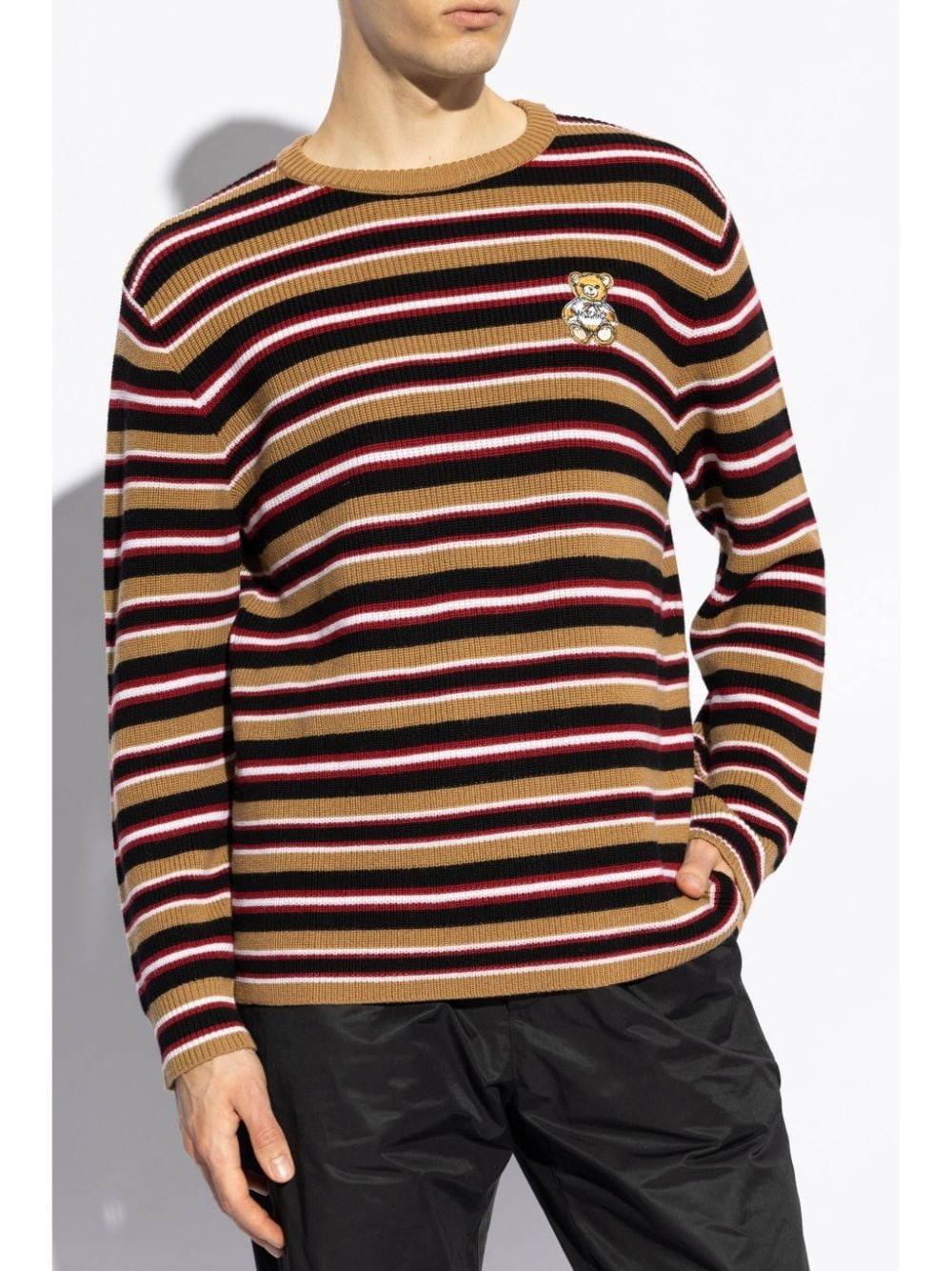 striped virgin wool jumper - 3