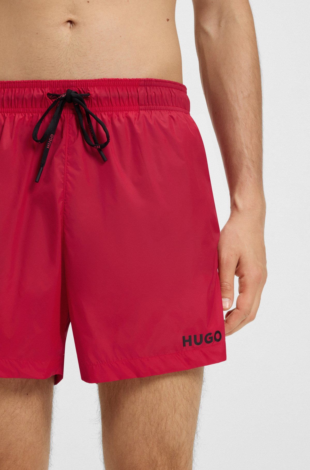 FULLY LINED SWIM SHORTS WITH CONTRAST LOGO - 3