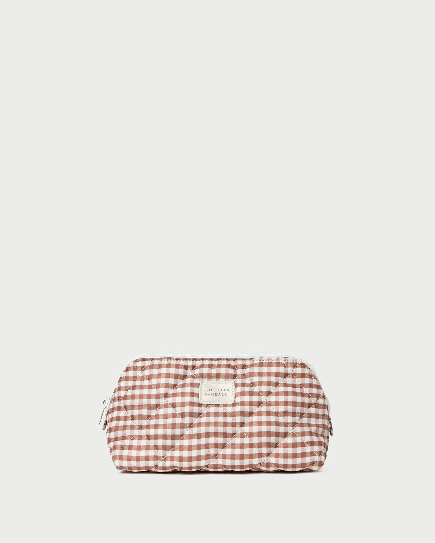 Georgette Brown Gingham Mini Cosmetic Pouch - 1